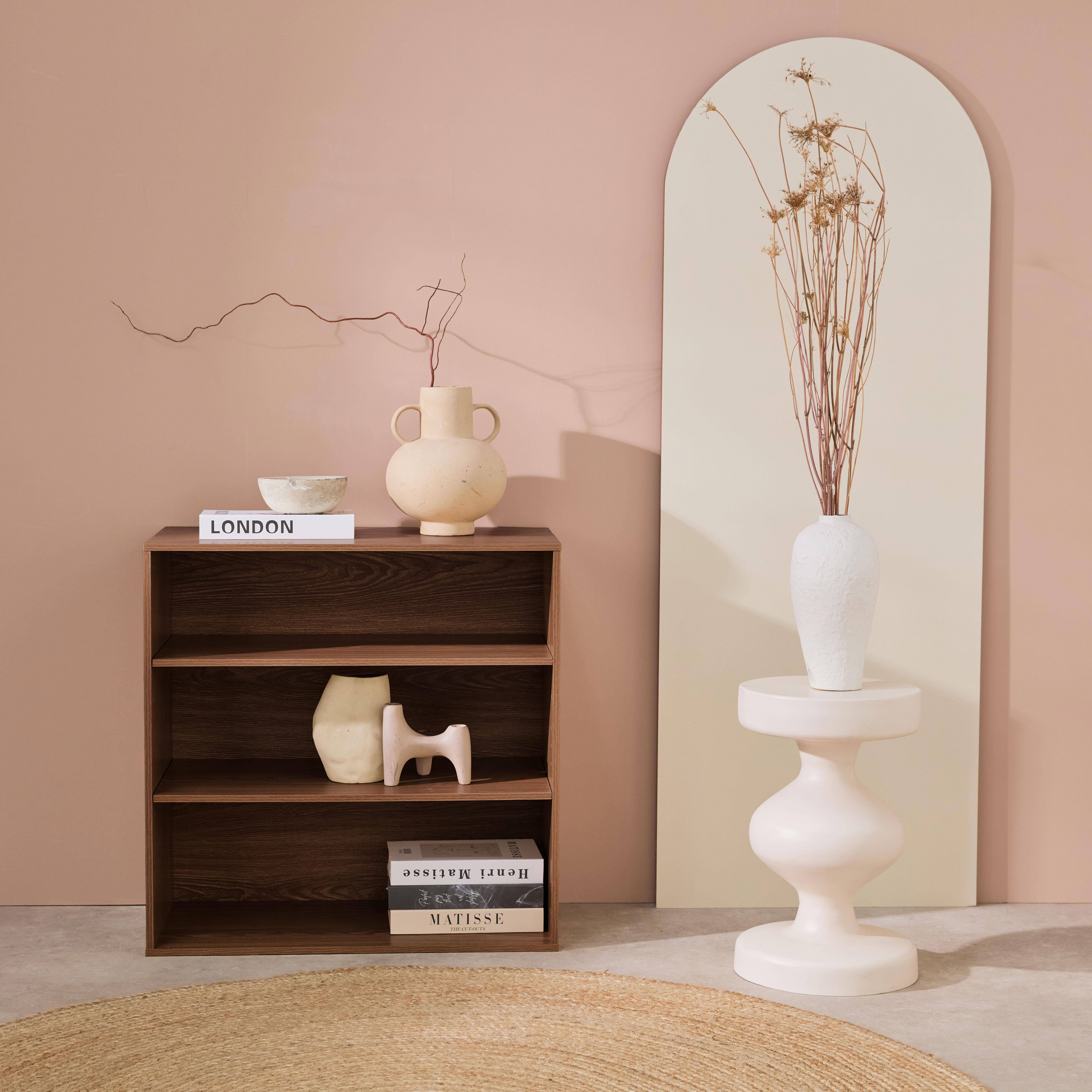 Etagère, bibliothèque, module de rangement décor bois noyer 2 étagères L 70 x P 35 x H 70cm - Kompo,sweeek,Photo1
