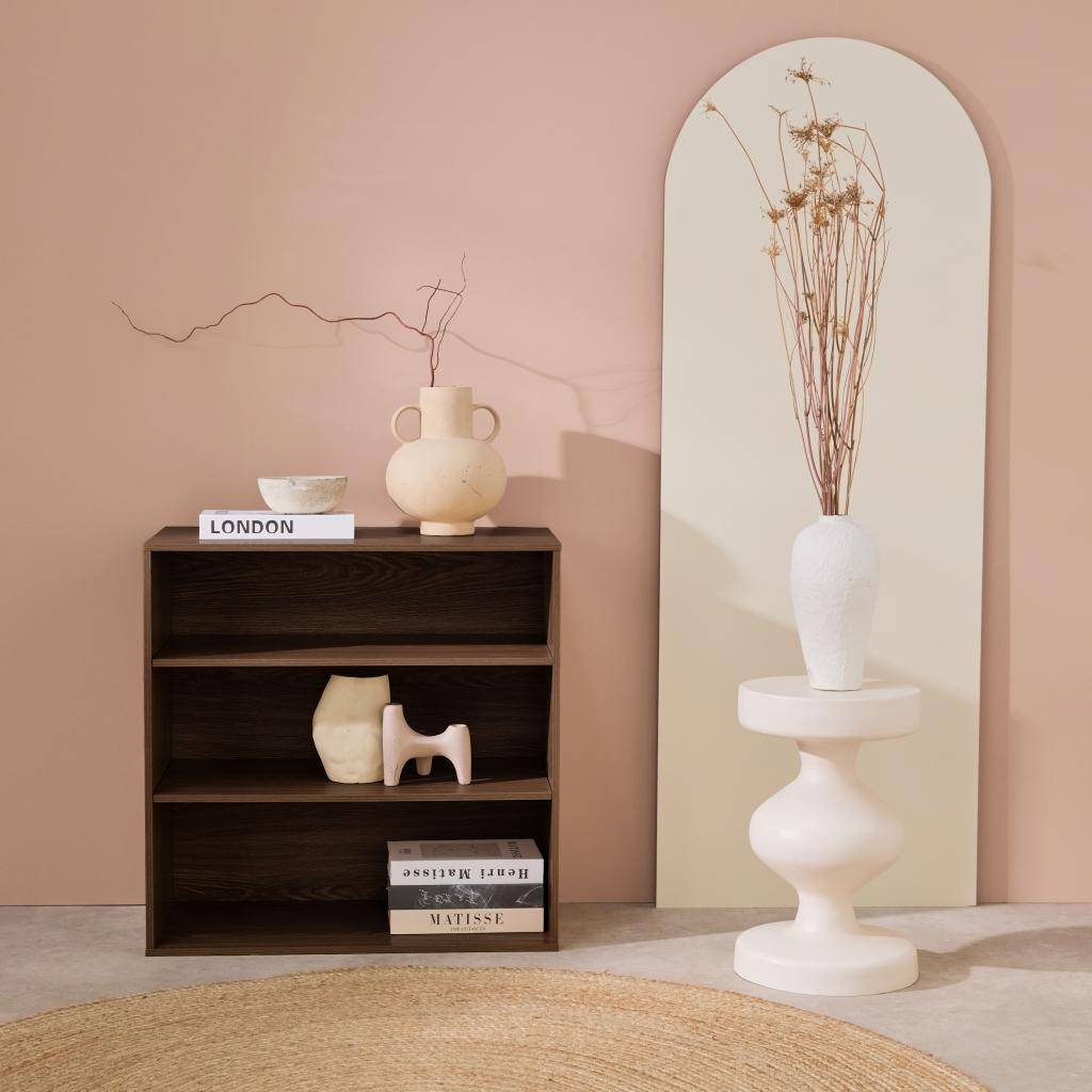 Estante, biblioteca, módulo de armazenamento de 3 prateleiras, Kompo, Madeira de nogueira, 70x35x70 cm Photo2