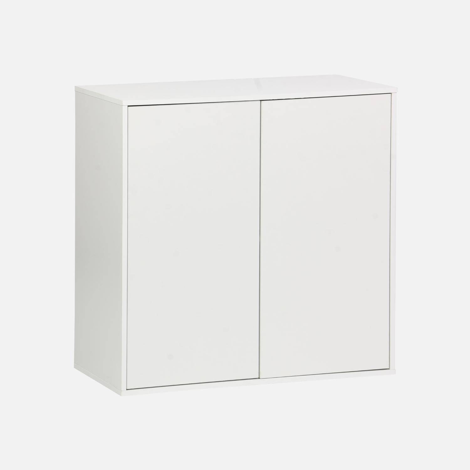 Módulo de almacenamiento con 2 puertas, 70cm, Kompo, Blanco, 70x35x70 cm Photo1