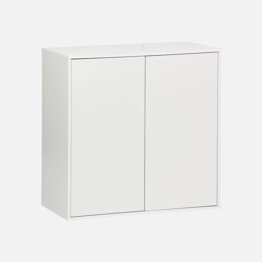 Schrank Aufbewahrungsmodul weißes Holzdekor 2 Türen B 70 x T 35 x H 70 cm - Kompo Photo4