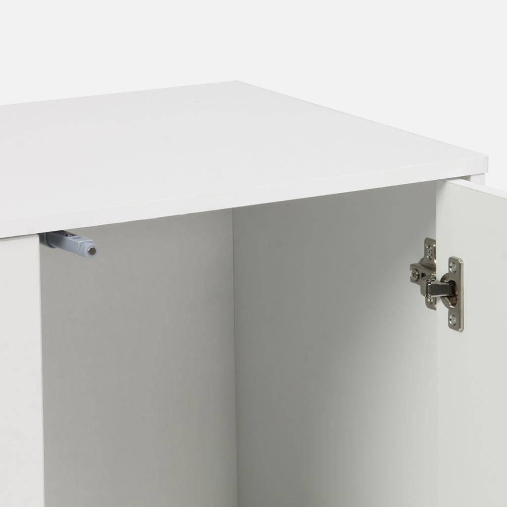 Schrank Aufbewahrungsmodul weißes Holzdekor 2 Türen B 70 x T 35 x H 70 cm - Kompo,sweeek,Photo7