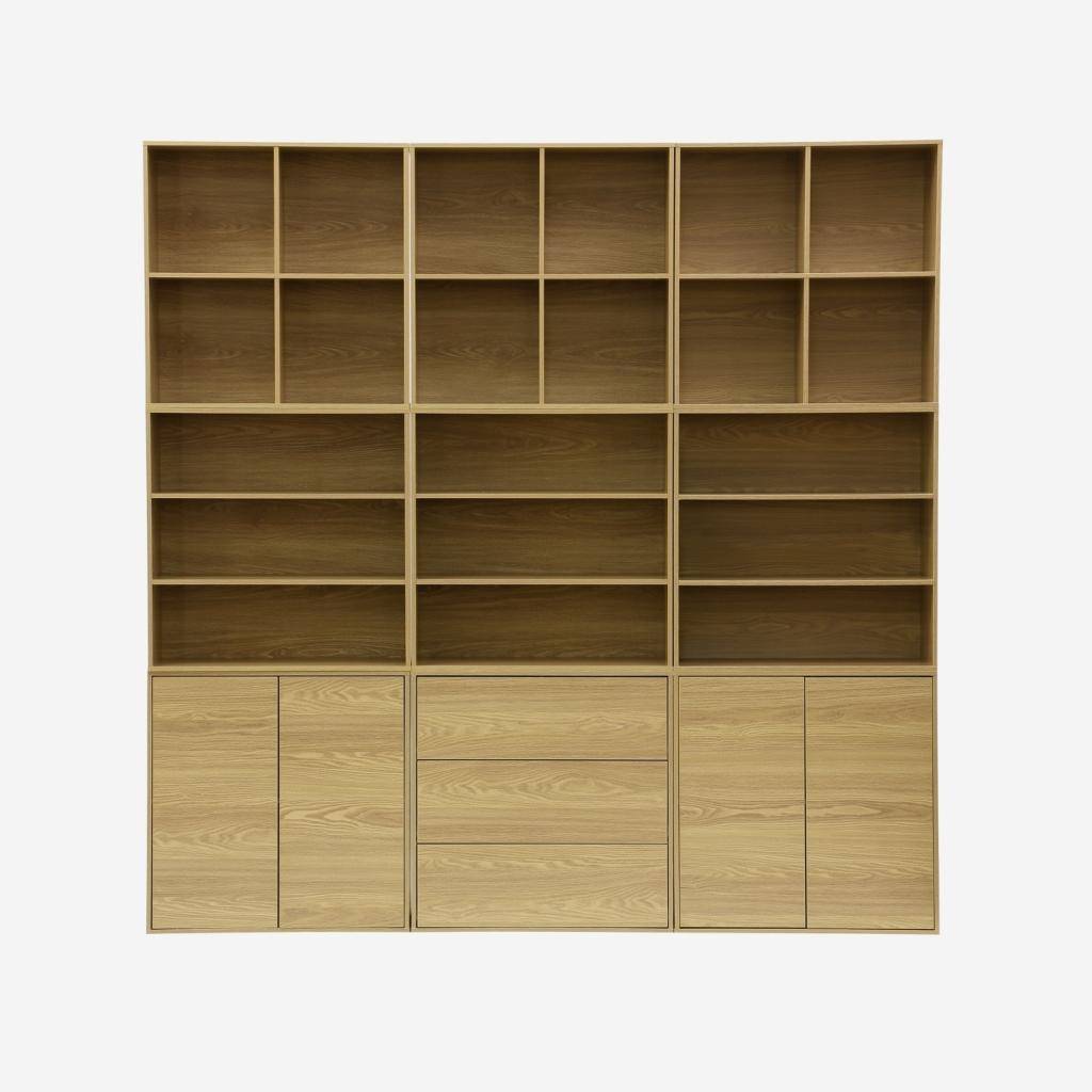 Buffet, module de rangement chêne décor bois 2 portes L 70 x P 35 x H 70 cm - Kompo Photo9