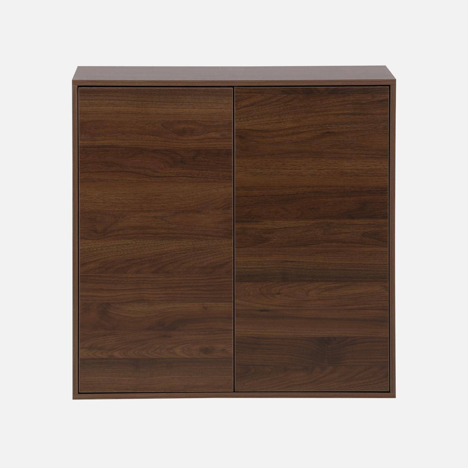 Módulo de almacenamiento con 2 puertas, 70cm, Kompo, Madera de nogal, 70x35x70 cm Photo2