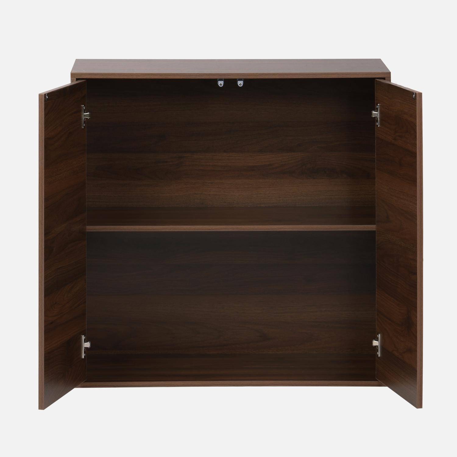 Schrank Aufbewahrungsmodul nussbaumfarbenes Holzdekor 2 Türen B 70 x T 35 x H 70 cm - Kompo,sweeek,Photo5