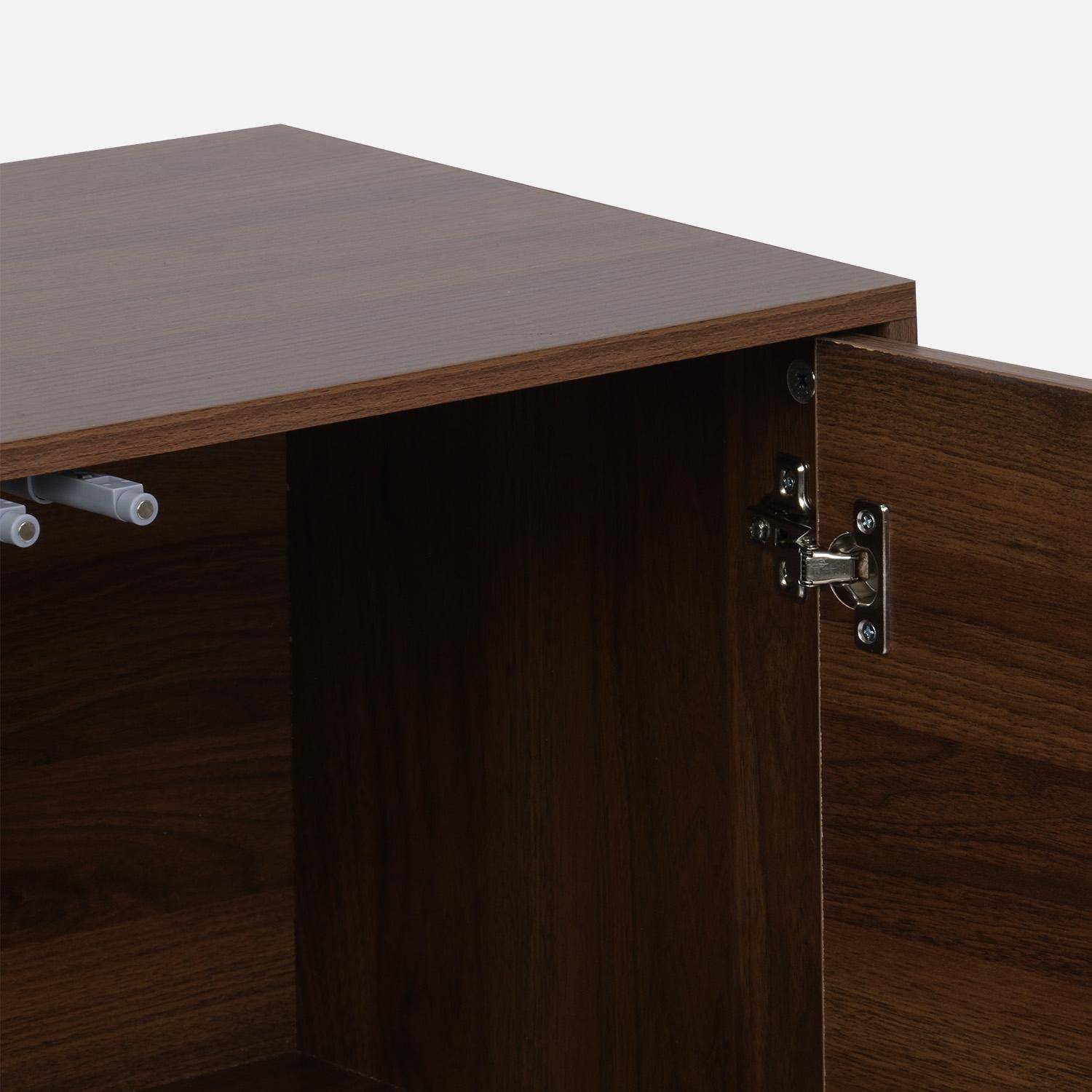 Schrank Aufbewahrungsmodul nussbaumfarbenes Holzdekor 2 Türen B 70 x T 35 x H 70 cm - Kompo Photo7