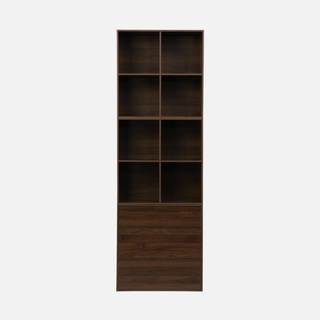 Kommode Aufbewahrungsmodul nussbaumfarbenes Holzdekor 3 Schubladen B 70 x T 35 x H 70 cm - Kompo Photo7