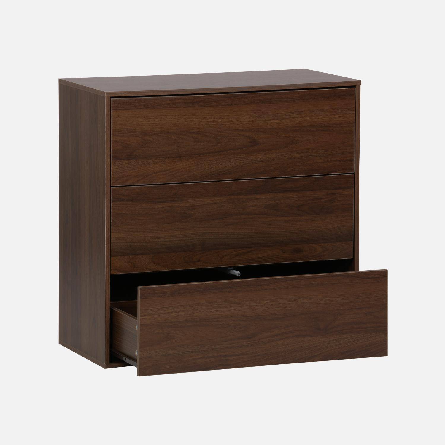 Módulo de almacenamiento, 2 puertas y 2 niveles, Kompo, Madera de nogal, 70x35x70 cm Photo2