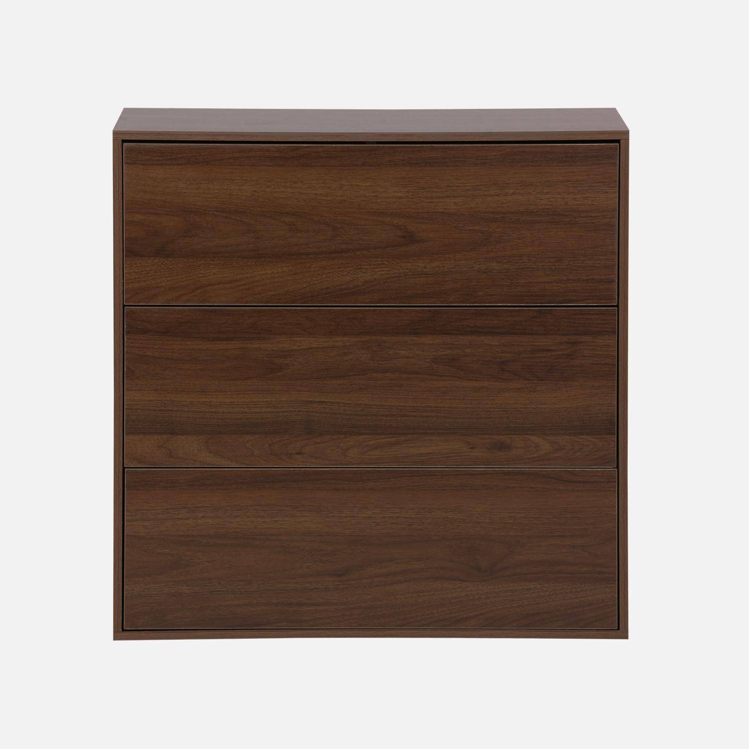 Módulo de almacenamiento, 2 puertas y 2 niveles, Kompo, Madera de nogal, 70x35x70 cm Photo3
