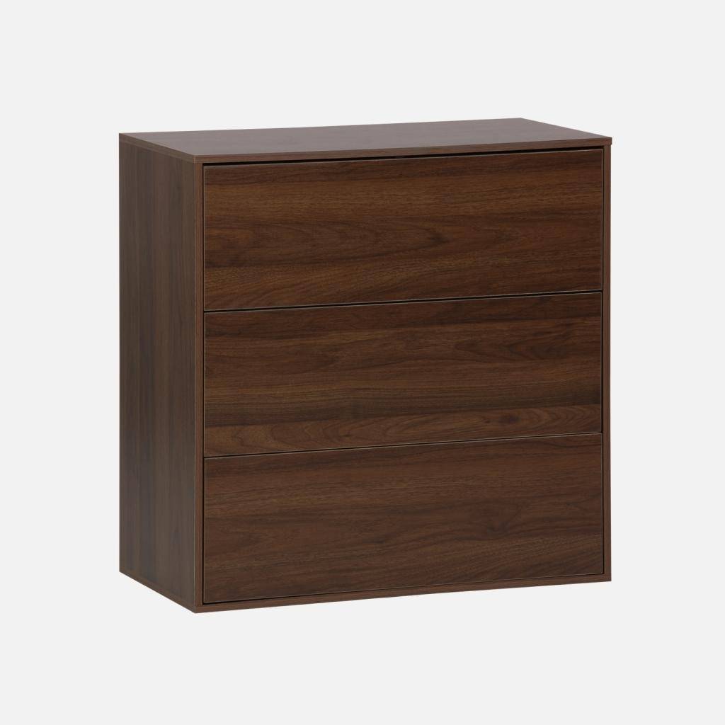 Kommode Aufbewahrungsmodul nussbaumfarbenes Holzdekor 3 Schubladen B 70 x T 35 x H 70 cm - Kompo,sweeek,Photo4