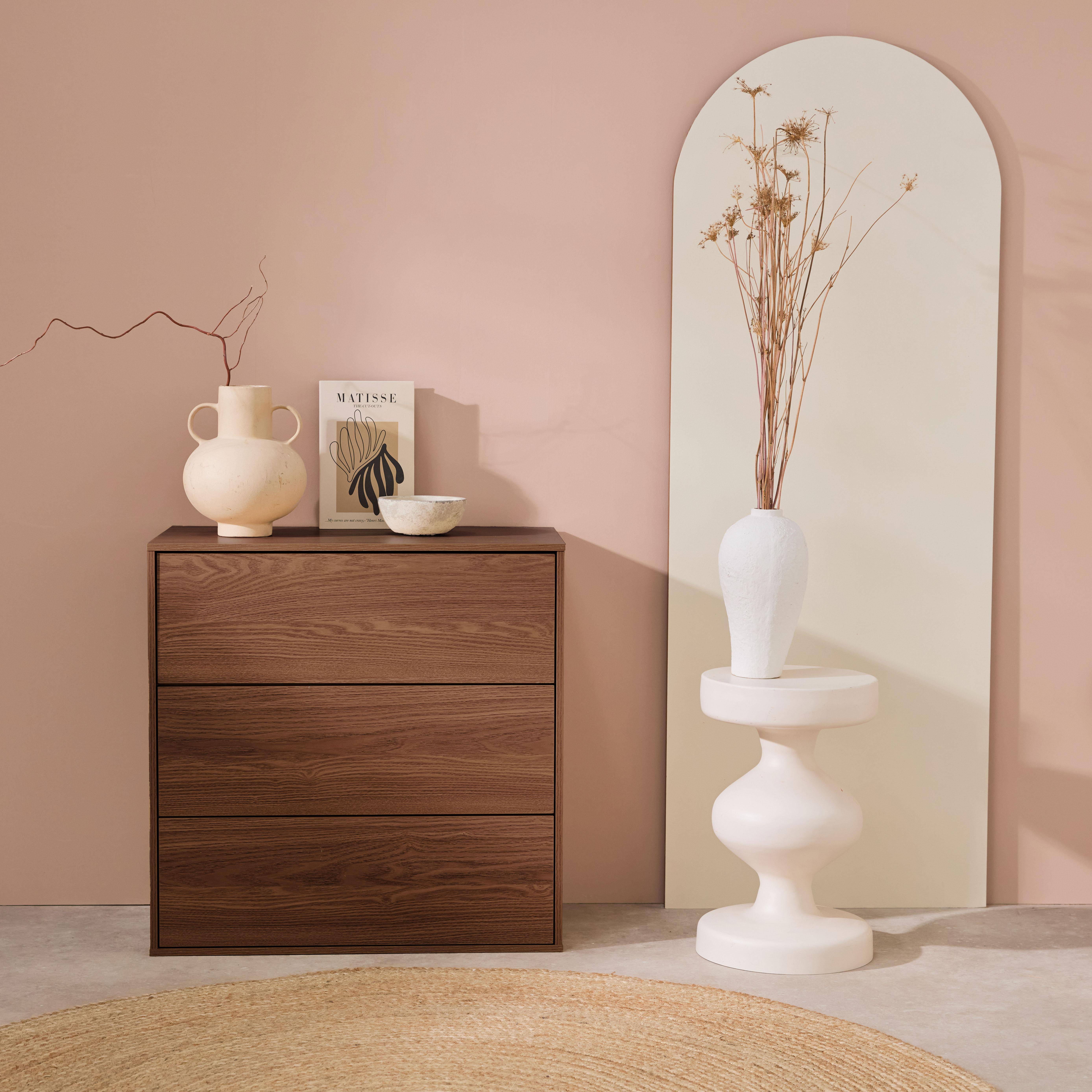 Modulo di stoccaggio decorativo in legno 3 cassetti, Kompo, Marrone, 70x35x70 cm,sweeek,Photo1