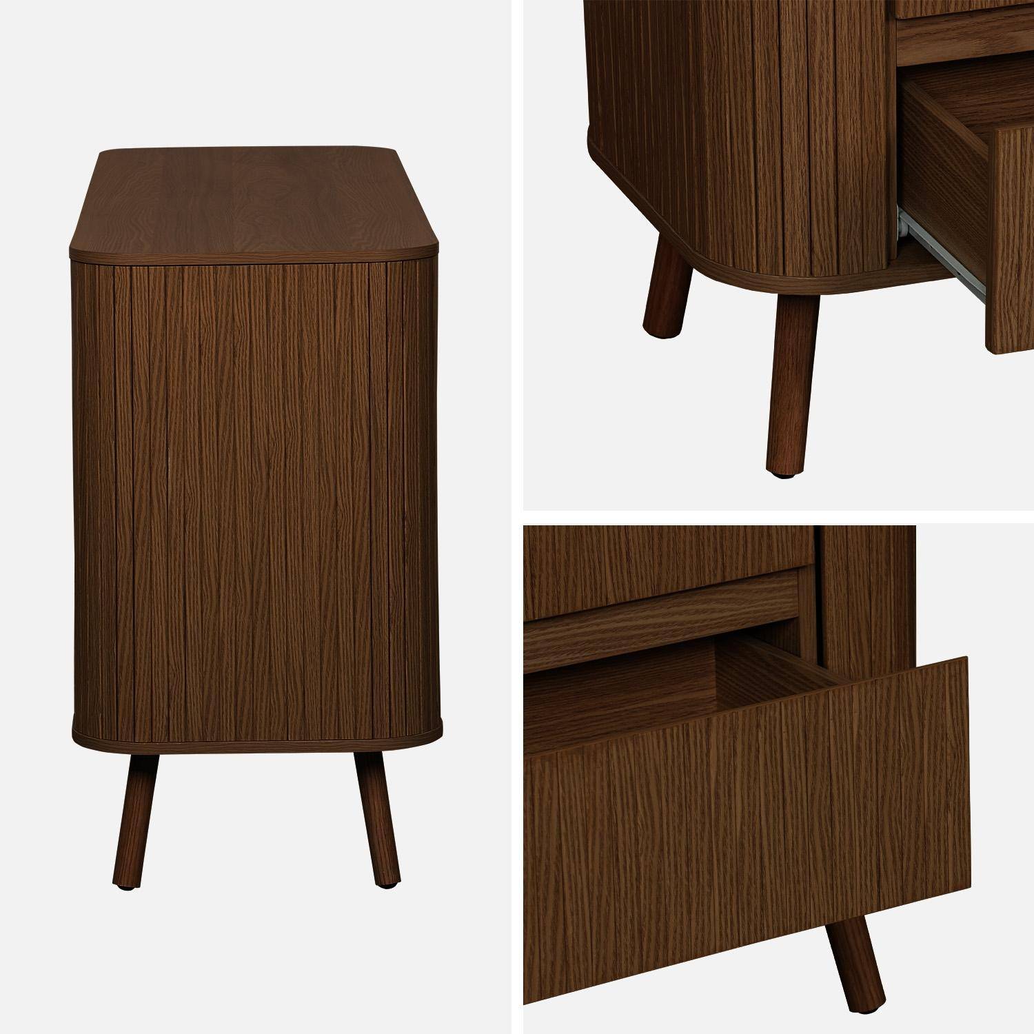 6-drawer chest of drawers, striated walnut decor, Legacy, L 150 x D 45 H 80cm Photo4