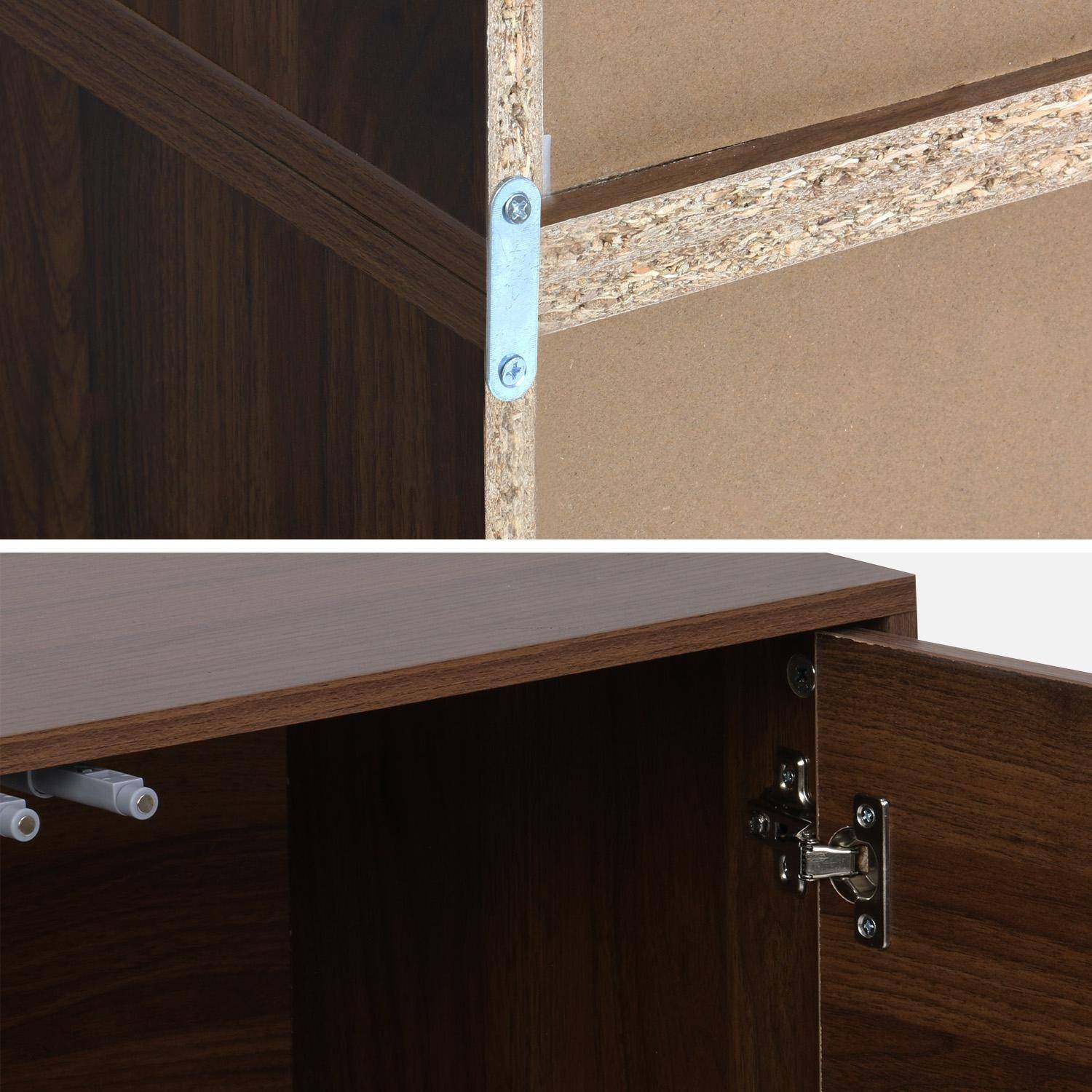 Modulaire opbergmodule houtdecor walnoot 3 elementen - 2 deuren 5 planken L 70 x B 35 x H 210cm - Kompo Photo7