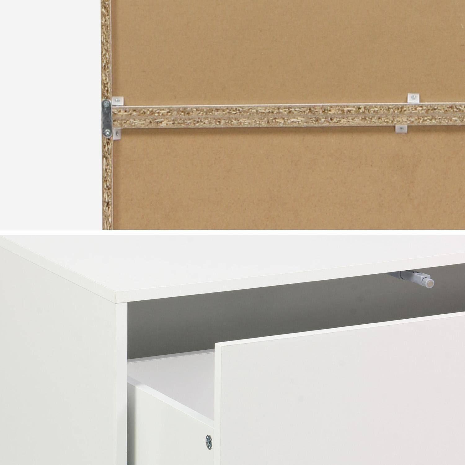 Etagère, bibliothèque modulable décor bois blanc 3 éléments - 3 tiroirs 8 niches L 70 x P 35 x H 210cm - Kompo  Photo5