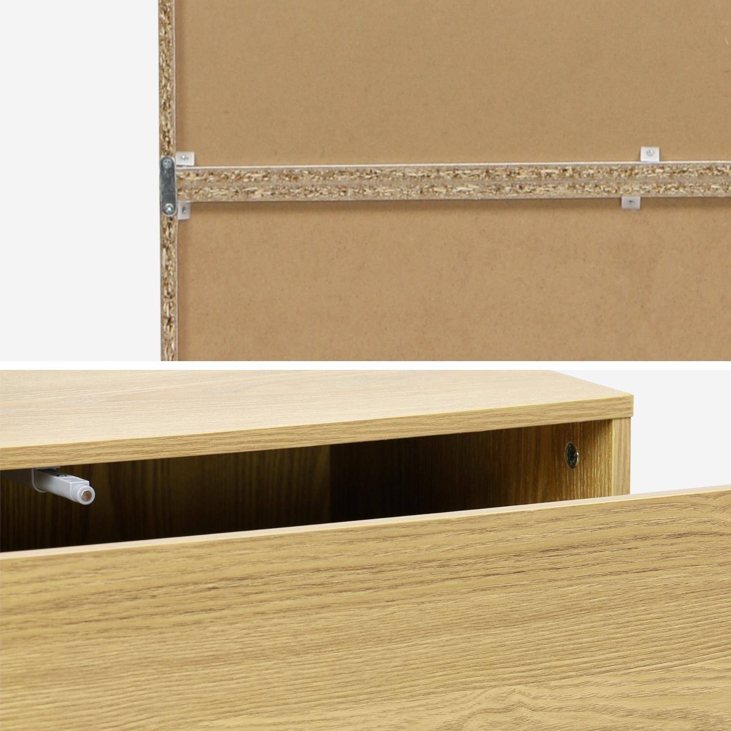 Modulares Regal eichenfarbenes Holzdekor 3 Elemente - 3 Schubladen 8 Fächer  B 70 x T 35 x H 210cm - Kompo Photo6