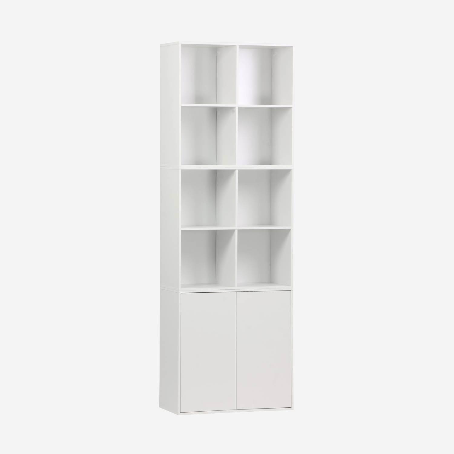 Kit modules décor bois blanc 3 éléments - 2 portes 8 niches