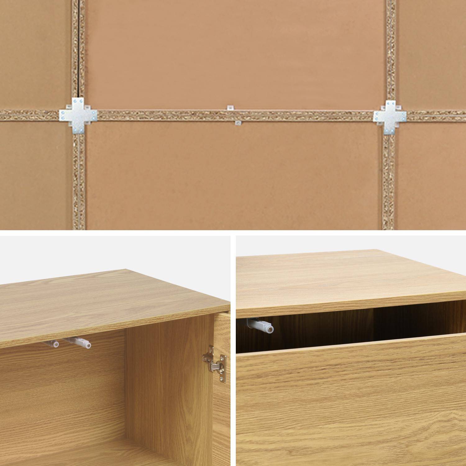 Shelf kit, modular bookshelf wood decor 9 elements, Kompo, Oak effect, 210x35x210 cm Photo5