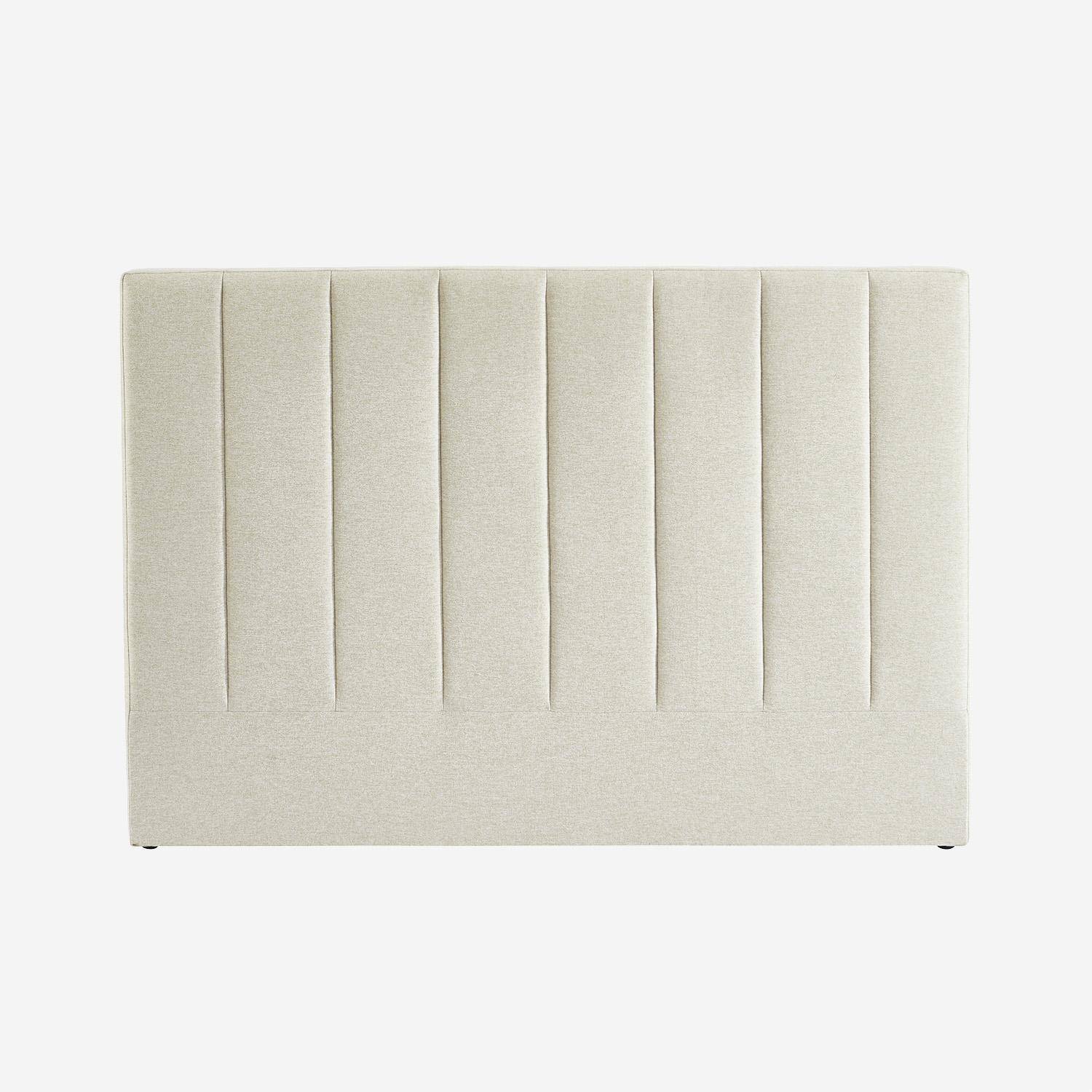 Cabeceira para cama de casal revestimento em tecido, 140cm, Cole, Beige, 150x8x105 cm Photo2
