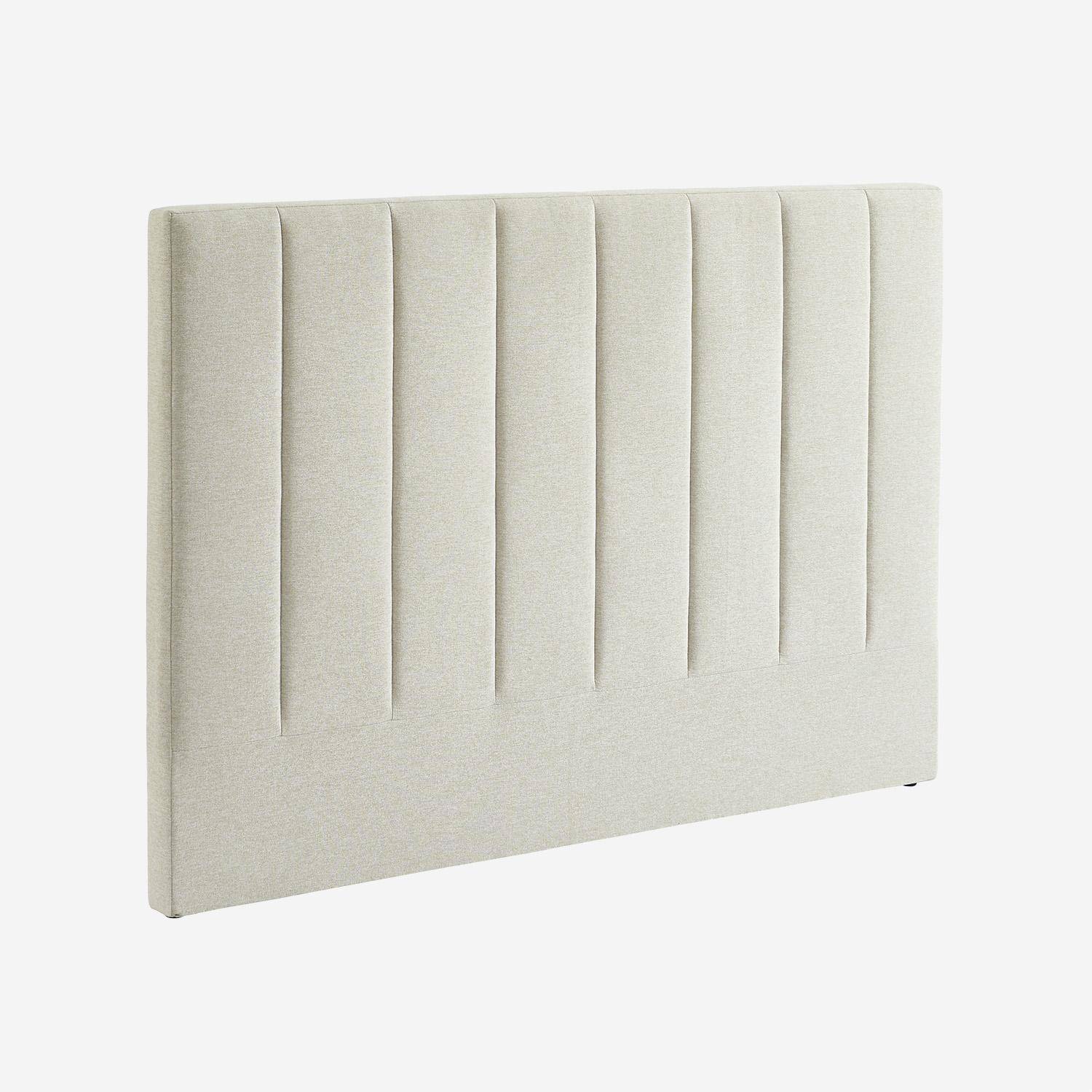 Cabeceira para cama de casal revestimento em tecido, 140cm, Cole, Beige, 150x8x105 cm Photo1