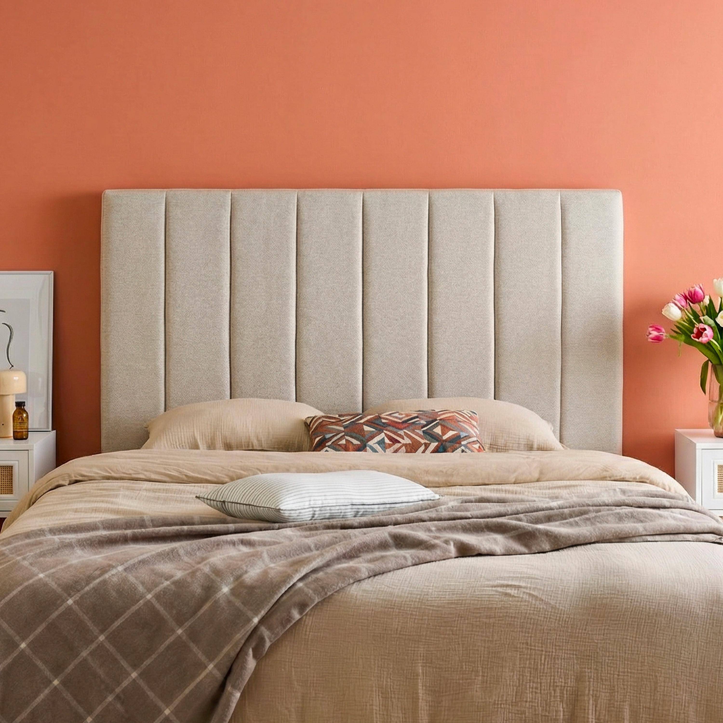 Cabecero de cama revestimiento tela, 150cm, Cole, Gris claro, 150x8x105 cm,sweeek,Photo1