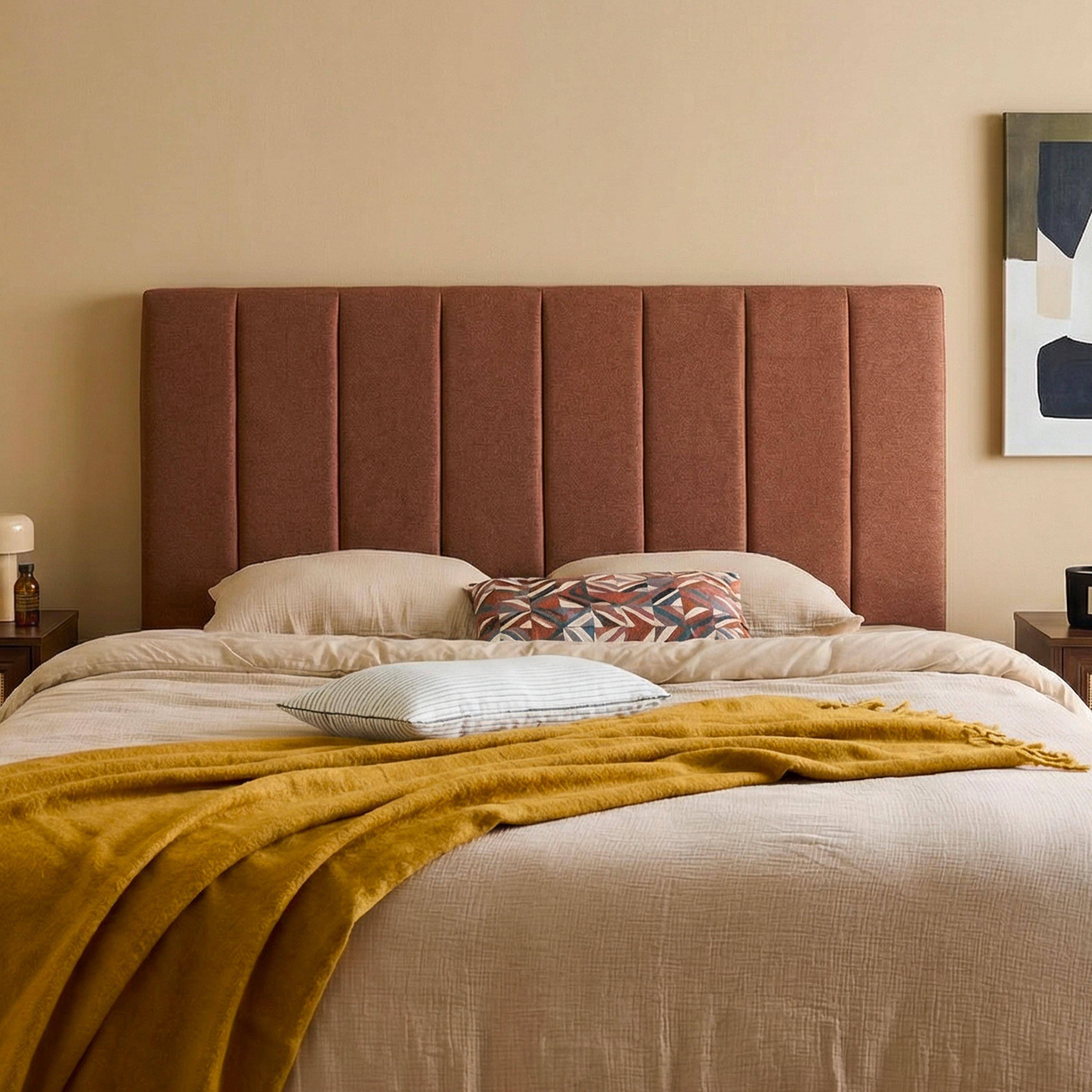 Cabecero de cama revestimiento tela, 150cm, Cole, Camel, 150x8x105 cm,sweeek,Photo1