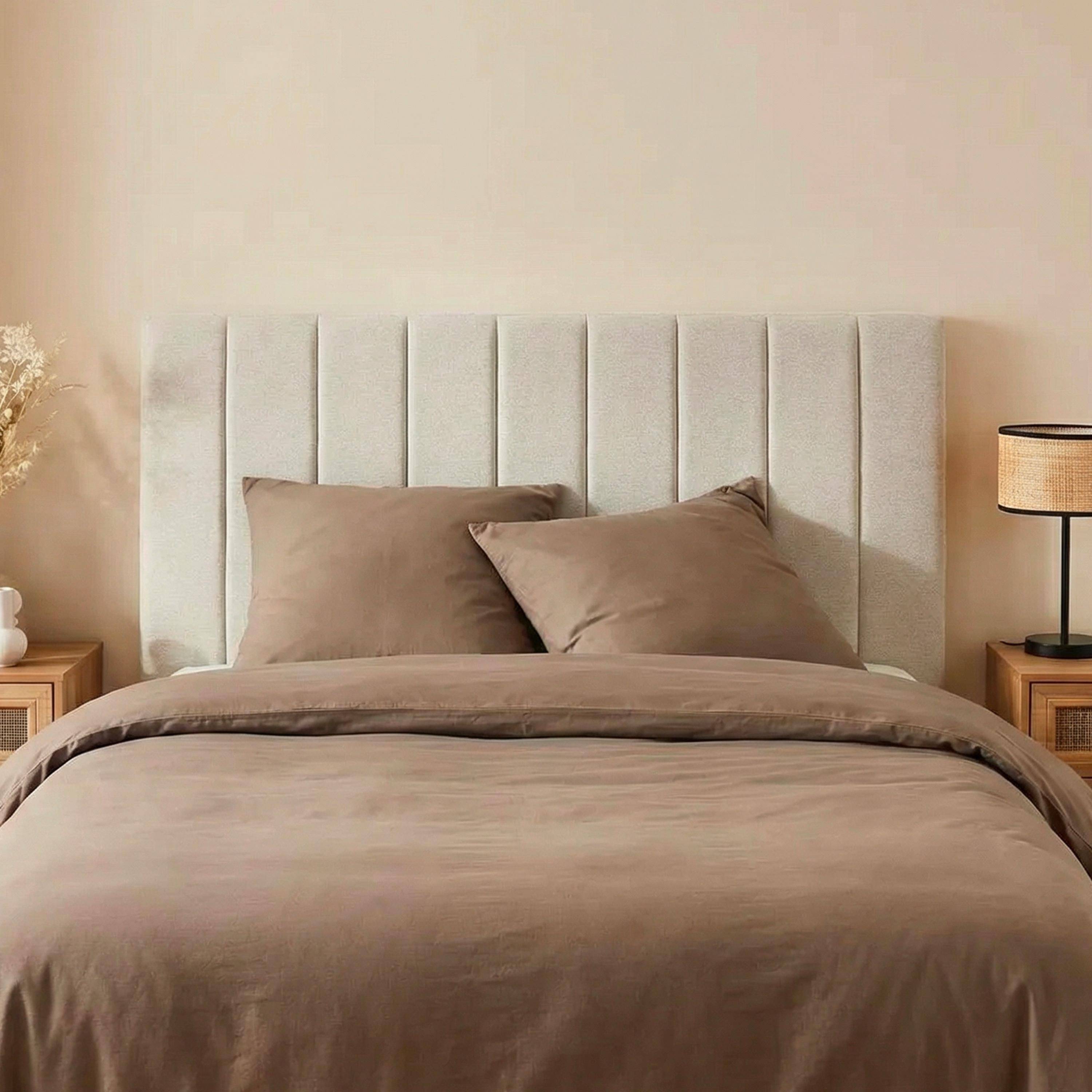 Testata del letto rivestimento tessuto 170cm, Cole, Grigio chiaro, 170x8x105 cm Photo1