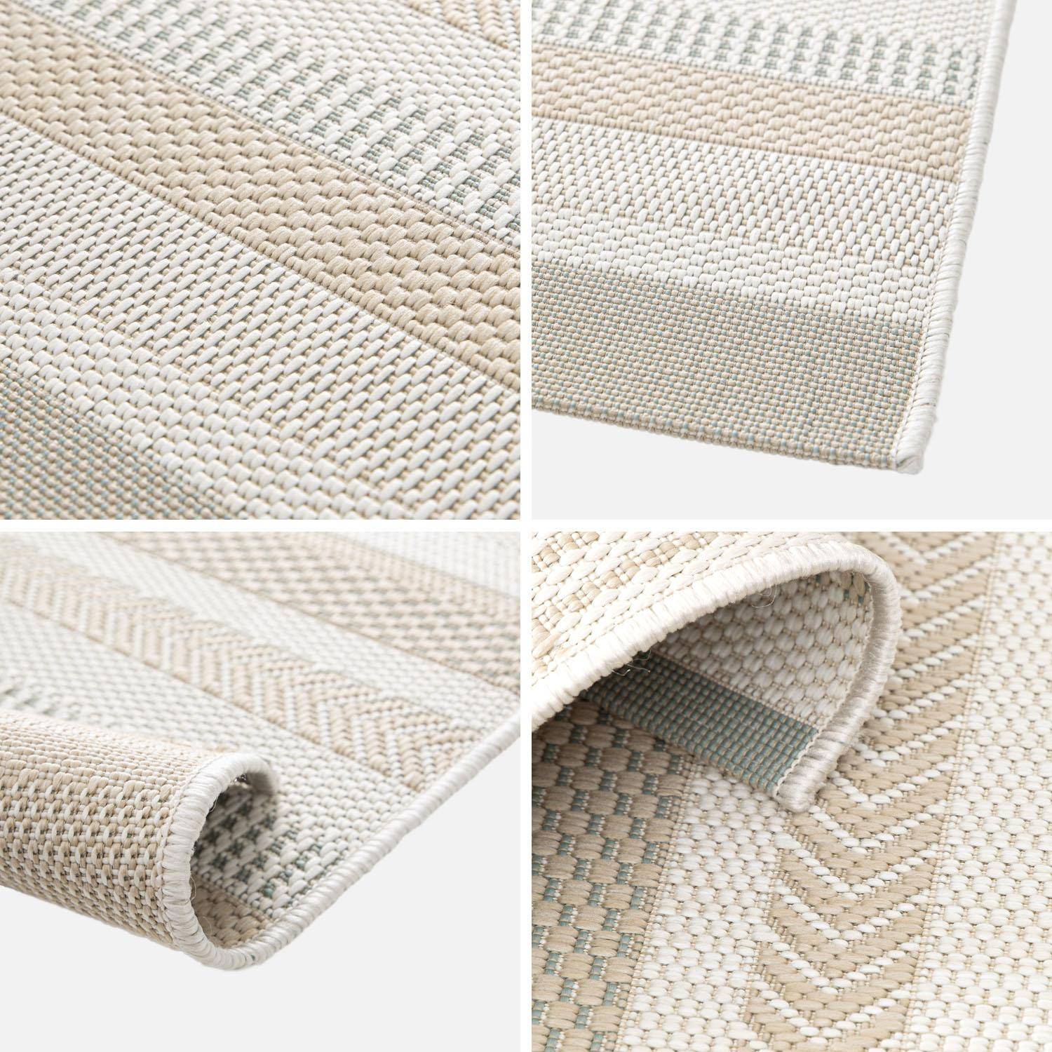 Tappeto interno/esterno vintage motivo lineare crema beige grigio, Gary, 170x120x0.2 cm Photo3