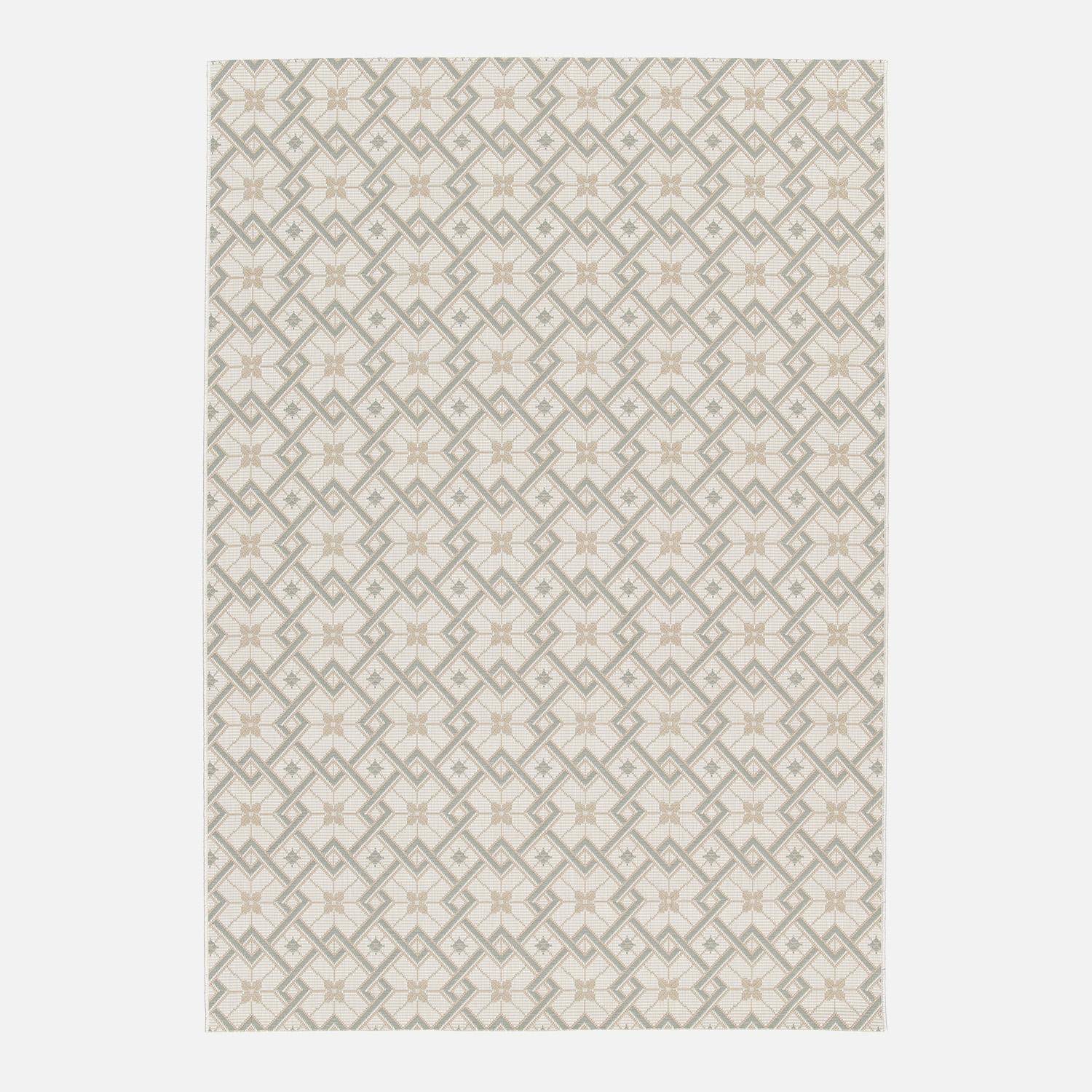 Tappeto vintage per interni/esterni crema beige verde, Angie, 170x120x0.2 cm Photo1