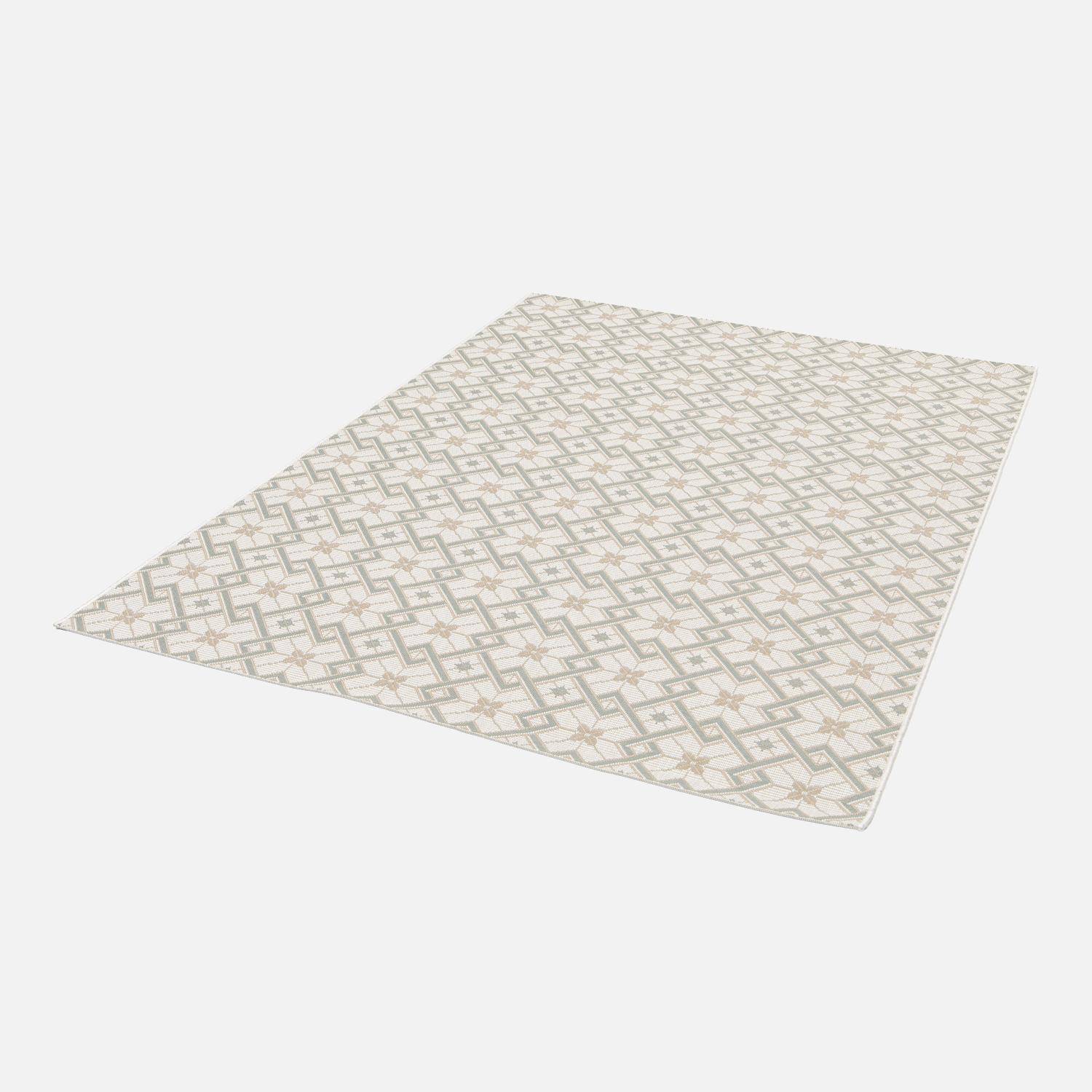 Tappeto vintage per interni/esterni crema beige verde, Angie, 170x120x0.2 cm Photo2