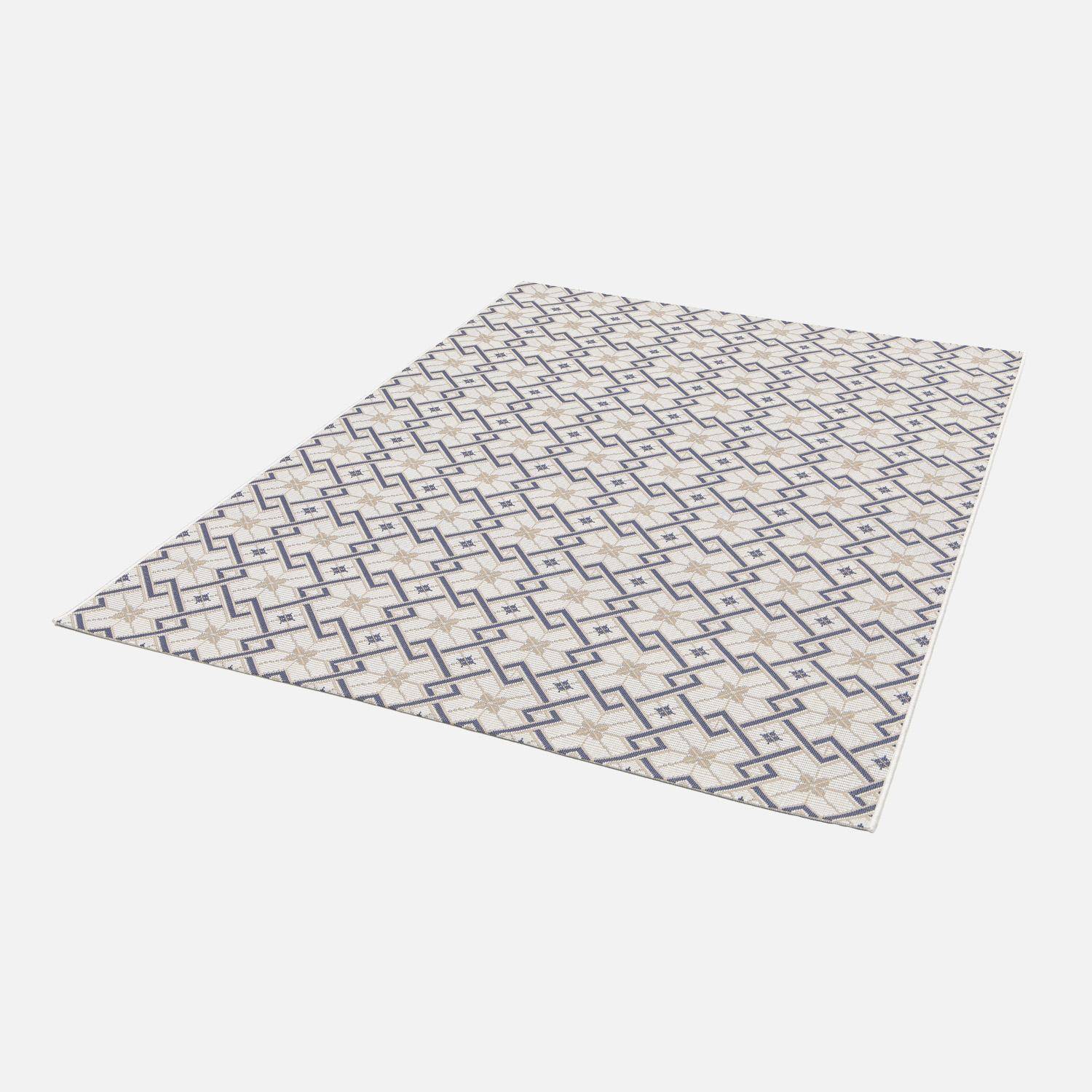 Tappeto da Interni/esterni vintage crema beige blu, Angie, 170x120x0.2 cm Photo2
