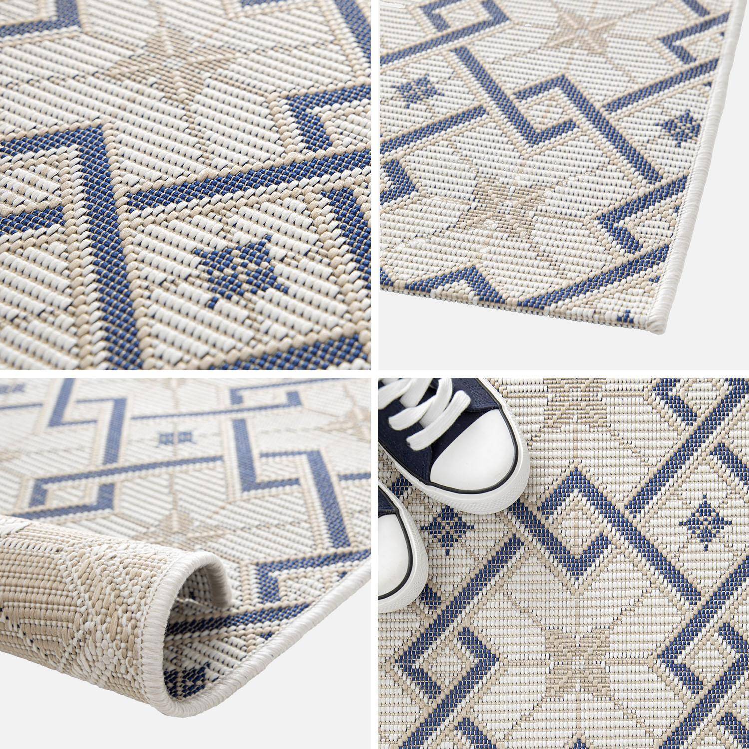 Tappeto da Interni/esterni vintage crema beige blu, Angie, 170x120x0.2 cm Photo3