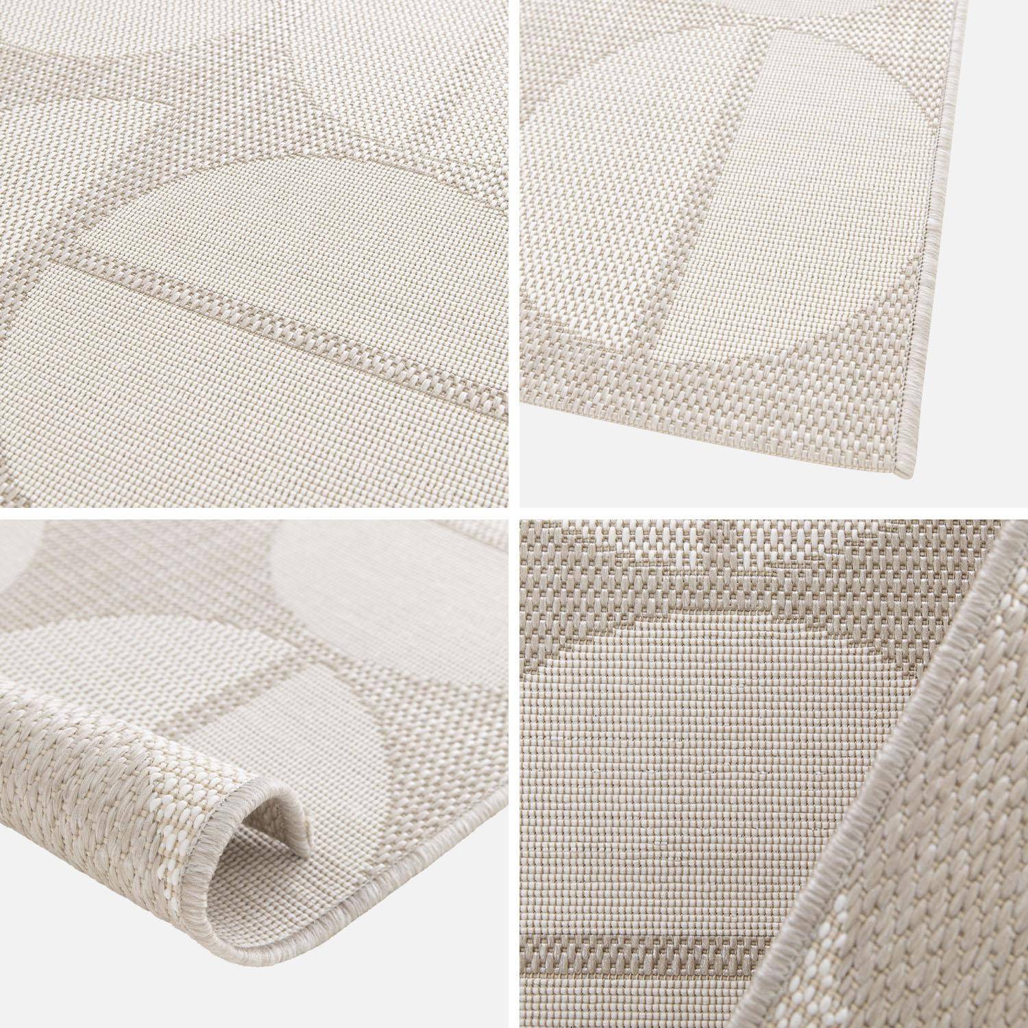 Alfombra interior/exterior diseño geométrico beige poliéster reciclado, Megan, 170x120x0.2 cm Photo3