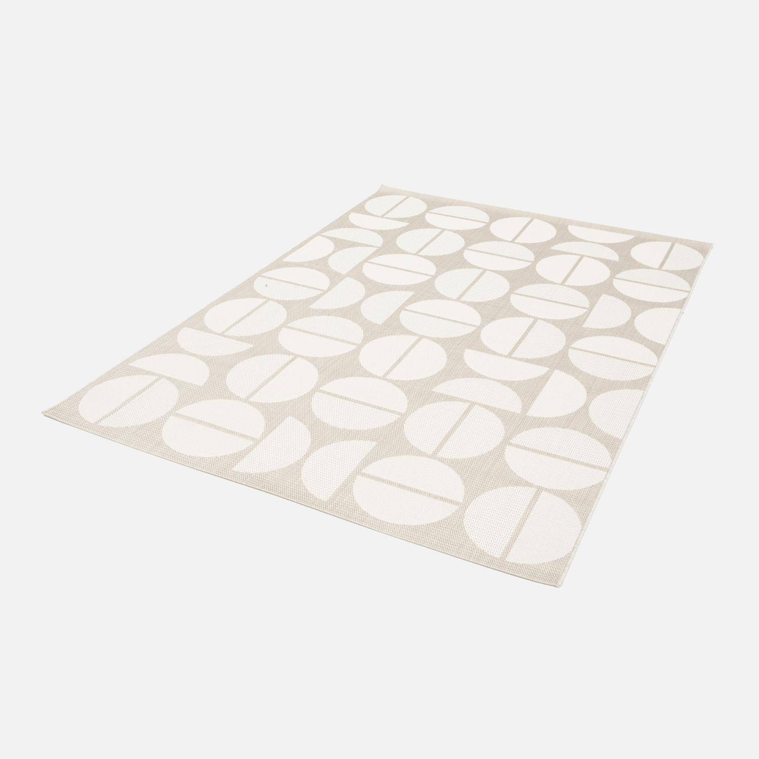 Alfombra interior/exterior diseño geométrico beige poliéster reciclado, Megan, 170x120x0.2 cm,sweeek,Photo2