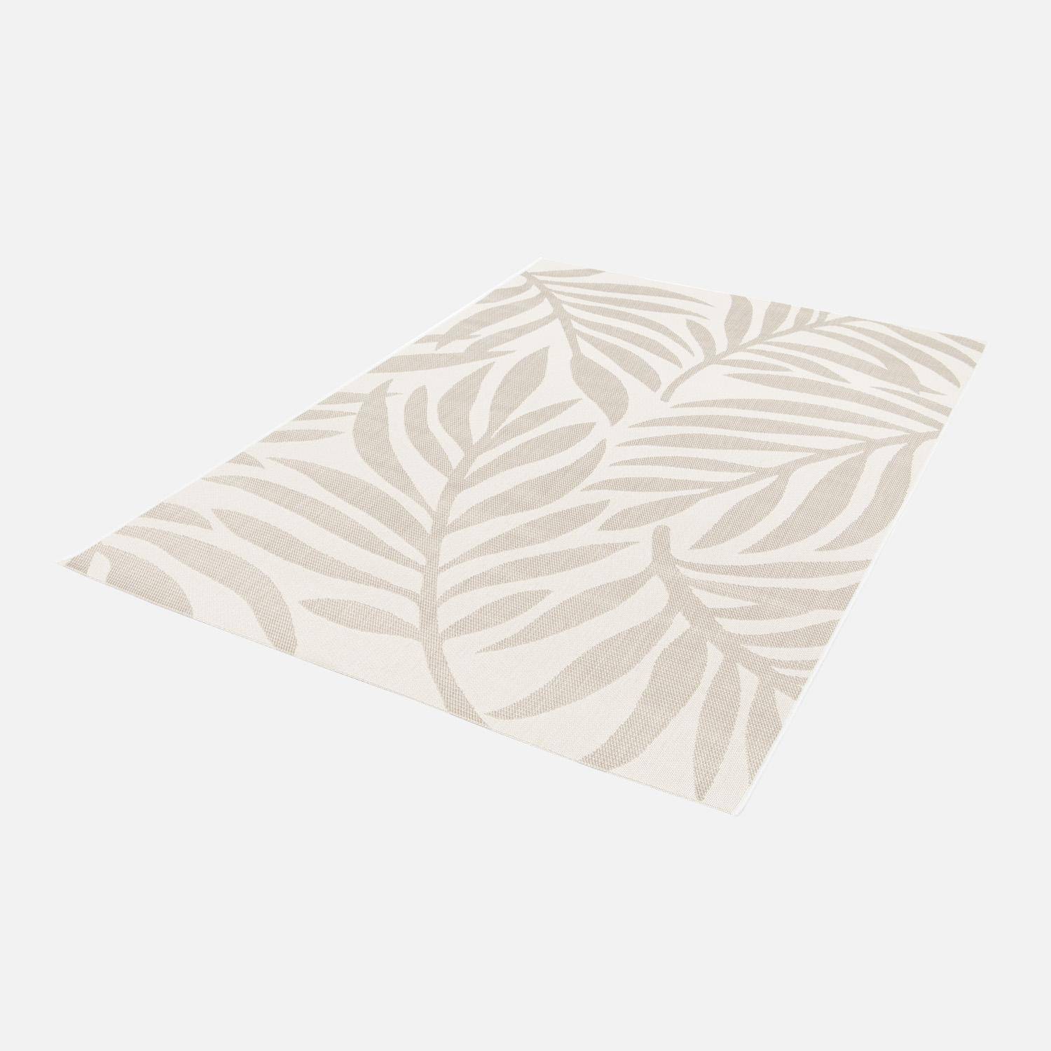 Tapis intérieur/extérieur motif végétal beige polyester recyclé Kate 160x230cm Photo2