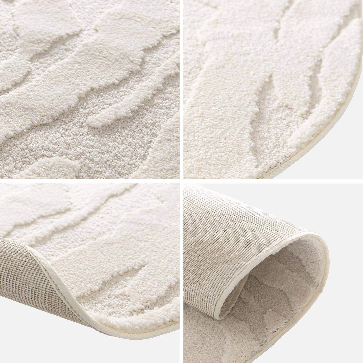 Alfombra interior shaggy galet motivo geométrico beige, Julianne, Crema, 229x160x1.4 cm Photo3