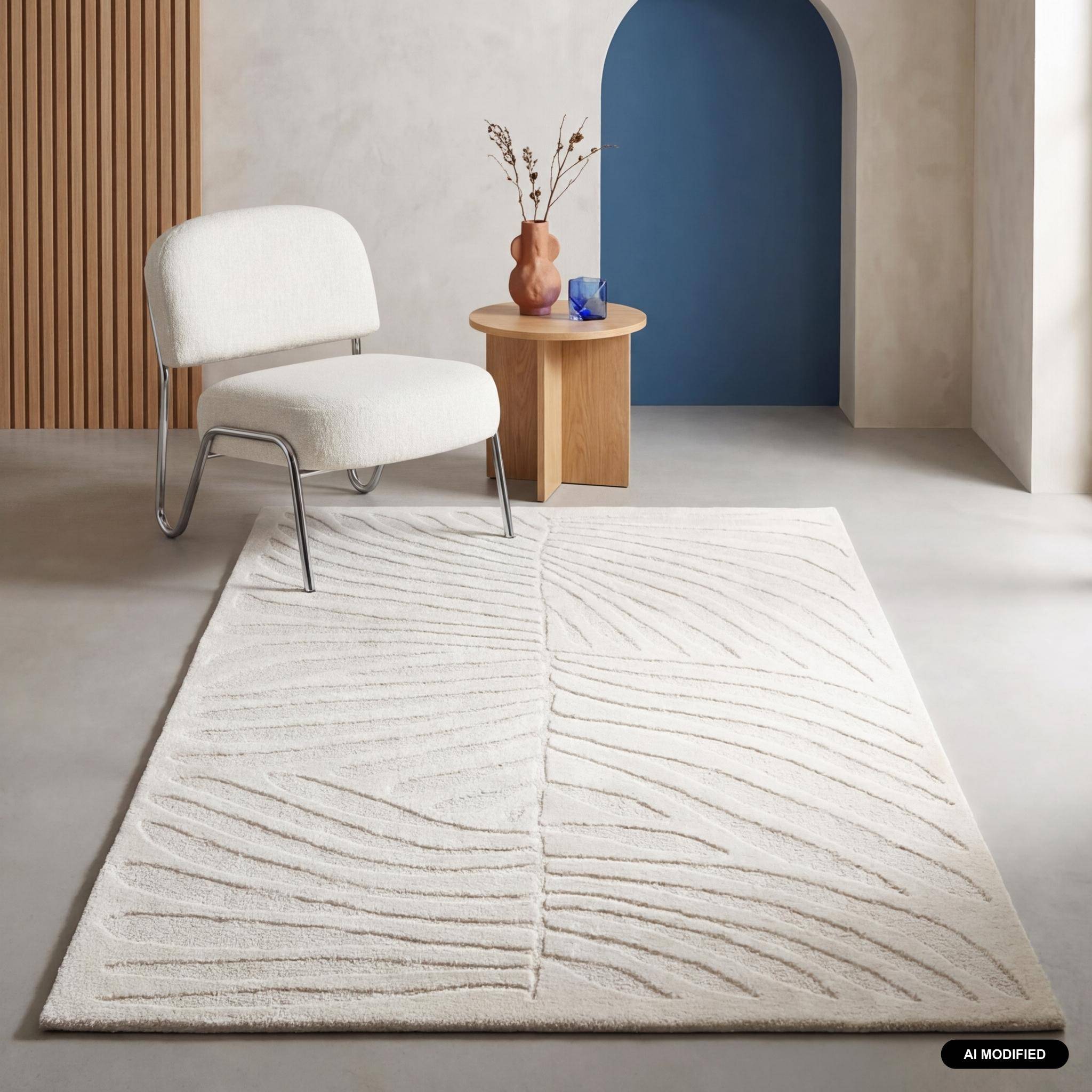 Tapijt voor binnen met motief in crème kleur 80 x 150cm - Lily Photo1