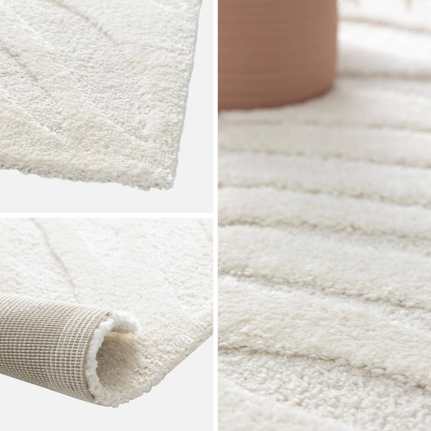 Alfombra interior shaggy con motivo vegetal beige, Lily, 150x80x1.4 cm Photo3