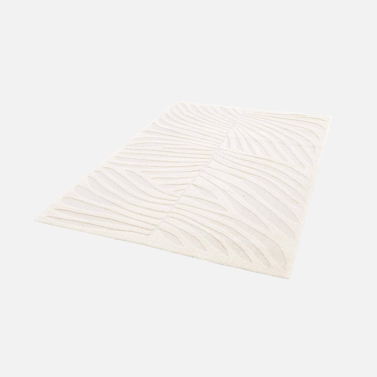 Alfombra interior shaggy con motivo vegetal beige, Lily, 150x80x1.4 cm,sweeek,Photo2