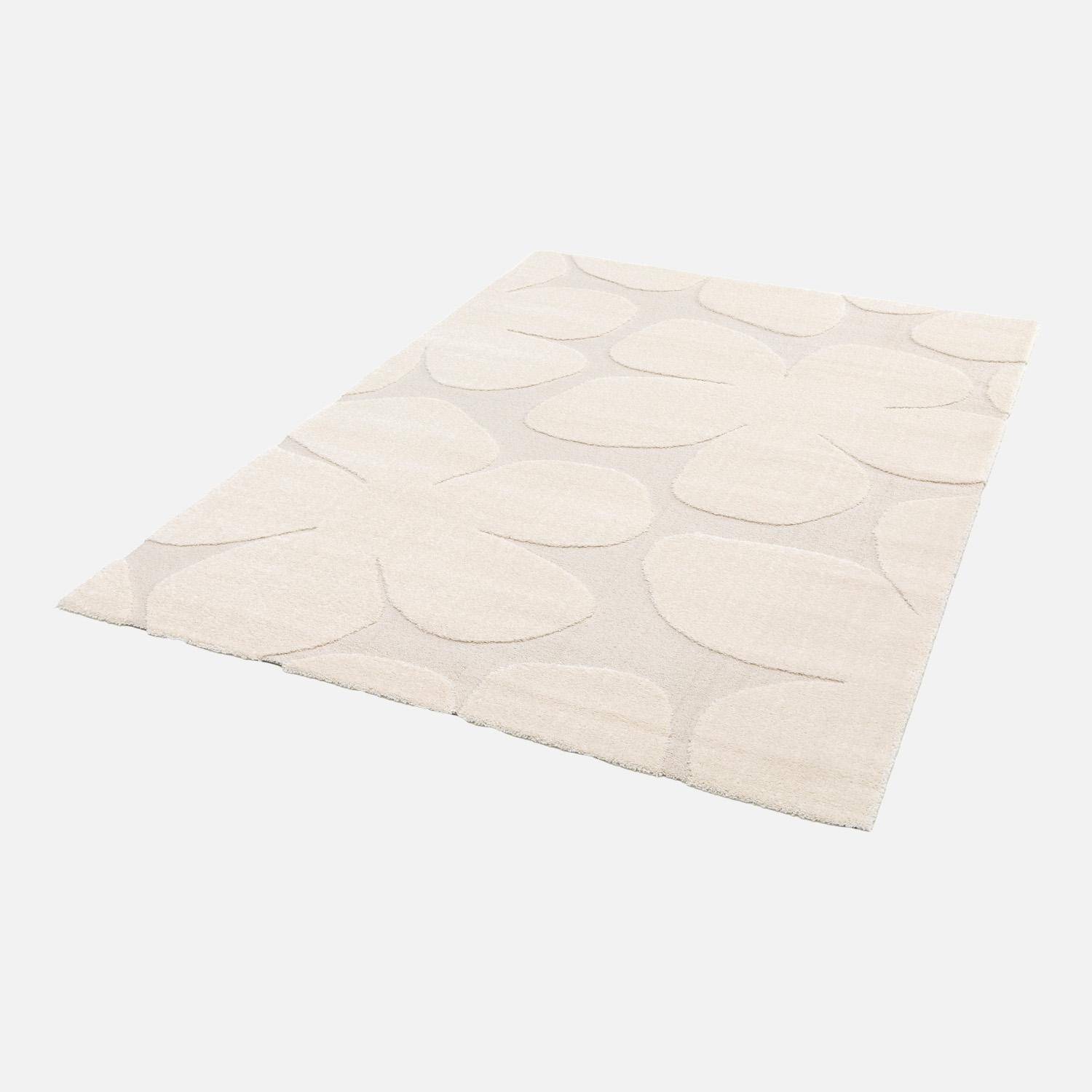 Alfombra interior shaggy diseño floral beige, Betty, 150x80x1.4 cm Photo3