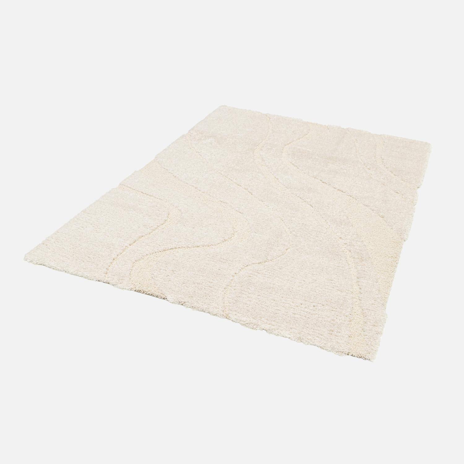 Tappy interior shaggy diseño geométrico beige, Amy, 230x160x3.5 cm,sweeek,Photo2