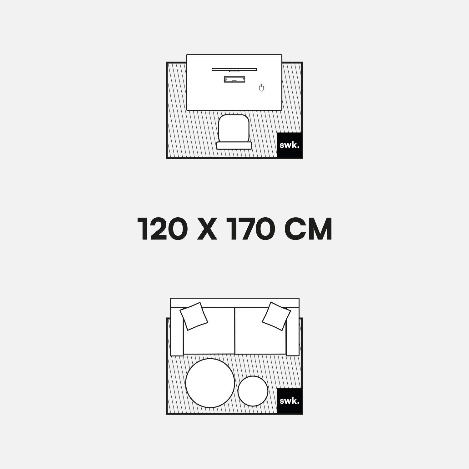 Innenteppich aus Baumwolle mit dunkelgrünem Fleckenmuster und Fransen 120 x 170 cm - Glen,sweeek,Photo8