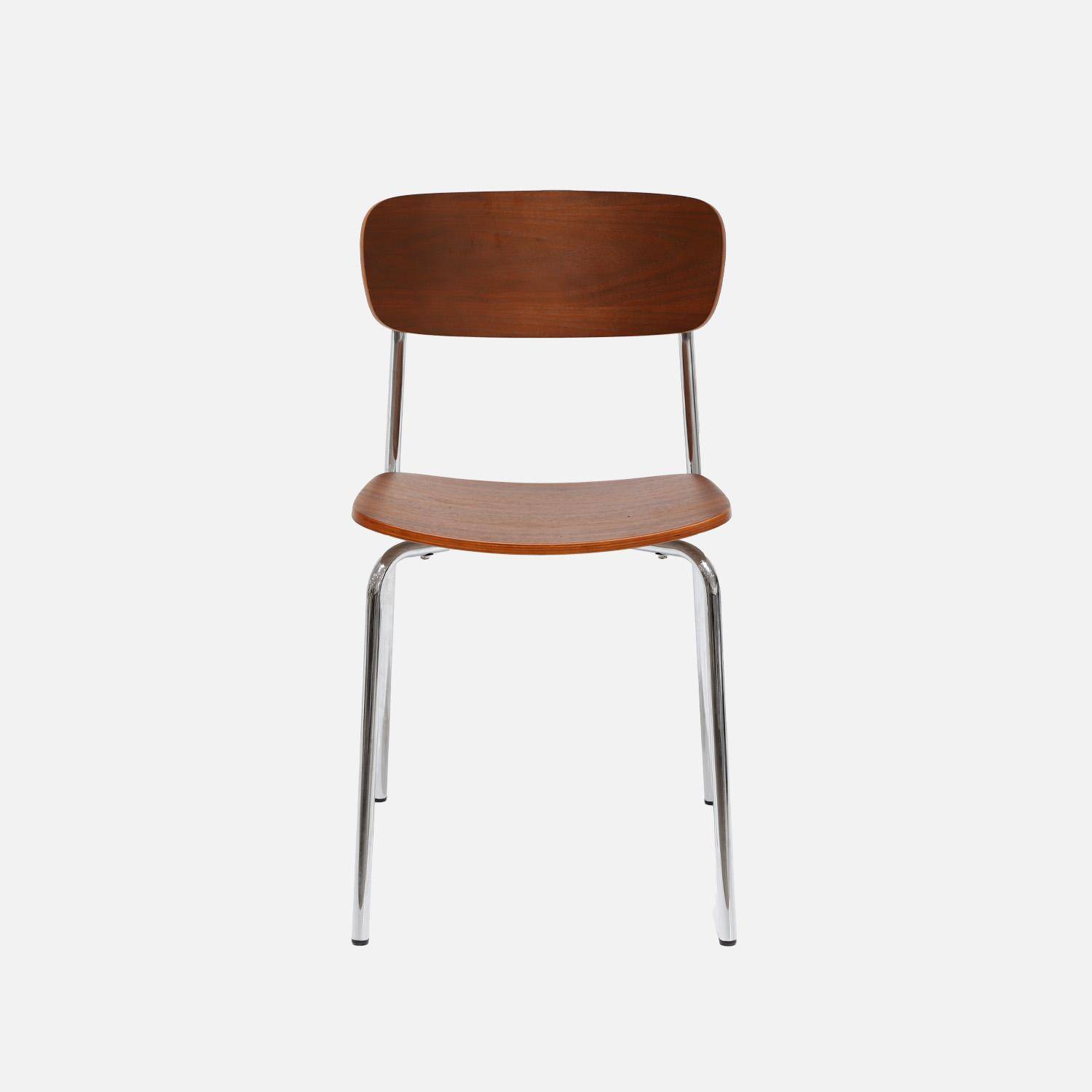 Silla vintage de metal y contrachapado, set de 2, Toby, Gris perlado, 43.5x51x77 cm Photo3