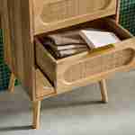 Dressoir ladekast houtlook en vlechtwerk 4 lades natuurlijk, handgreep in goudkleurig metaal - L 48 x B 39,5 x H 96 cm - Eva Photo3 Dressoir ladekast houtlook en vlechtwerk 4 lades natuurlijk, handgreep in goudkleurig metaal - L 48 x B 39,5 x H 96 cm - Eva Photo3