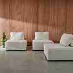 Sofá modular em tecido boucle de 3 lugares, Bao, Creme, 90x90x74 cm Photo2 Sofá modular em tecido boucle de 3 lugares, Bao, Creme, 90x90x74 cm Photo2