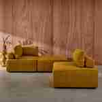 Lot de 3 chauffeuses pour canapé modulable tissu bouclette moutarde 1 place Bao, L 90 x P 90 x H 74cm Photo3 Lot de 3 chauffeuses pour canapé modulable tissu bouclette moutarde 1 place Bao, L 90 x P 90 x H 74cm Photo3