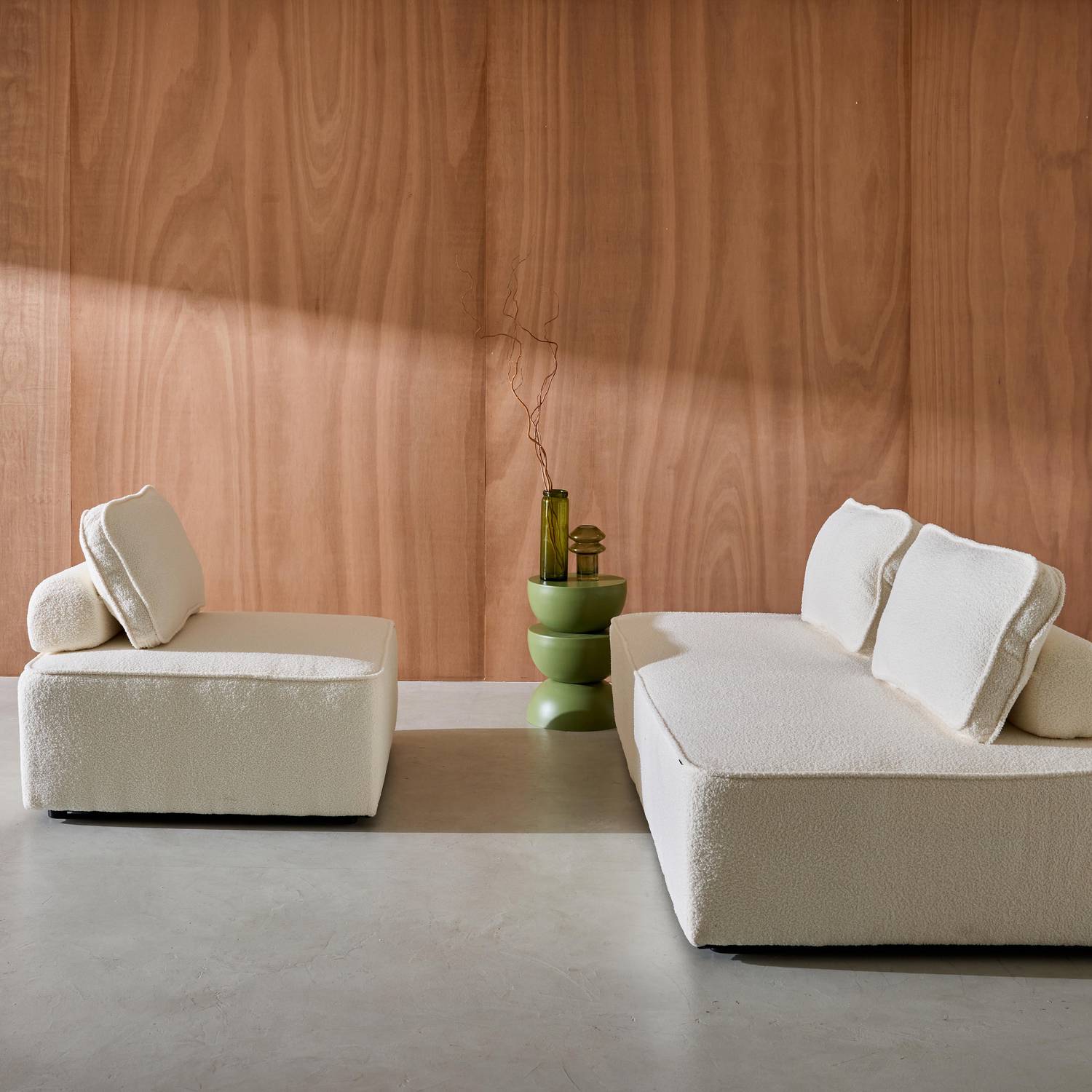 Sofá modular en tejido borreguito, 3 plazas, Bao, Crema, 180x90x74 cm Photo4 Sofá modular en tejido borreguito, 3 plazas, Bao, Crema, 180x90x74 cm Photo4