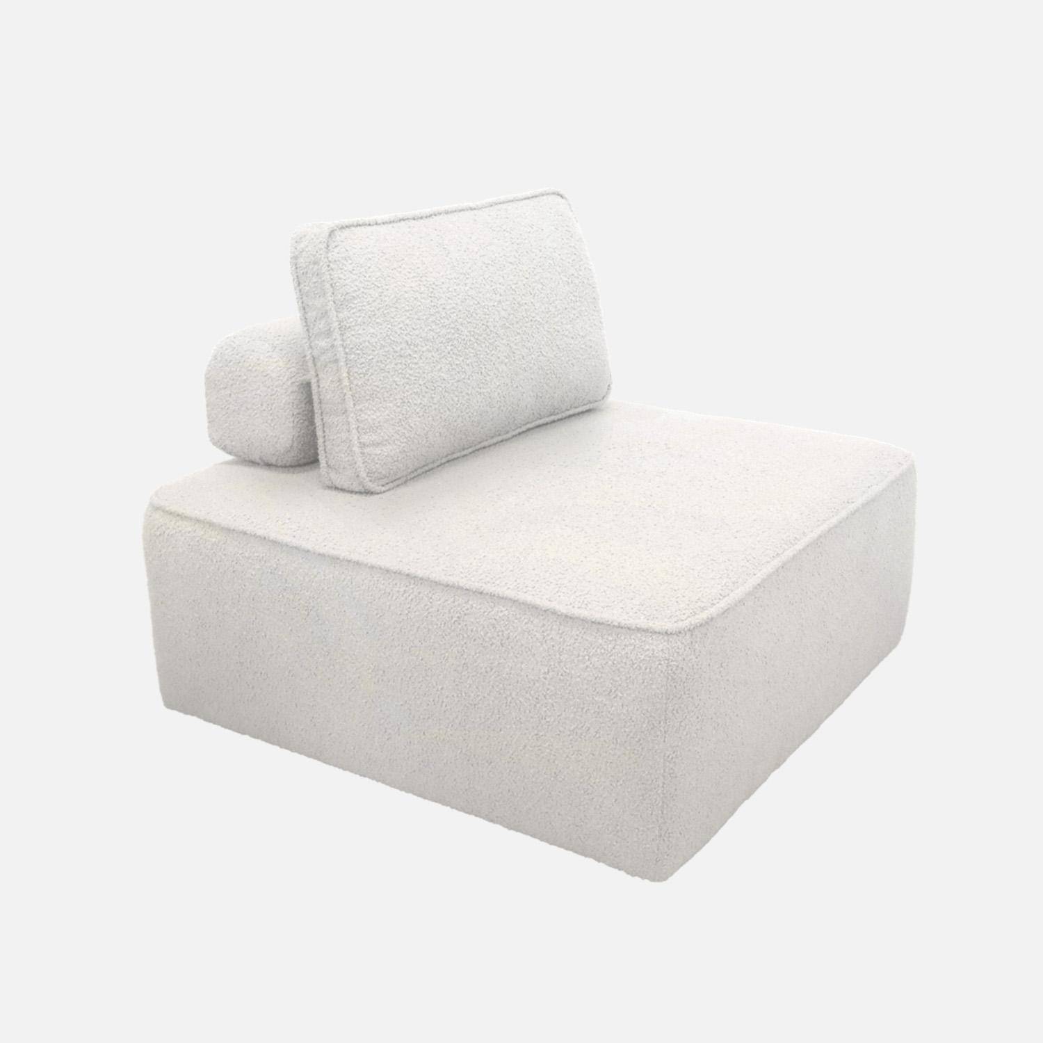 Conjunto de sillones para sofá modular de 4 plazas bucle, Bao, Crema, 180x90x74 cm Photo3