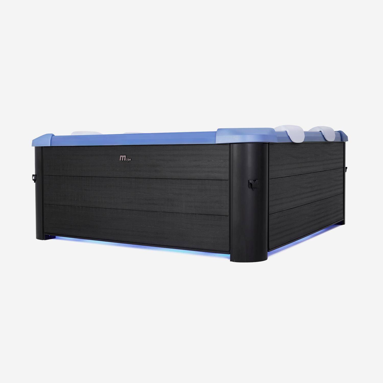 Spa rigide 6 places hydromassages, 4 coussins + 6 filtres + bâche incluse, OSLO SAPPHIRE, L 160 x P 160 x H 65 cm Photo2