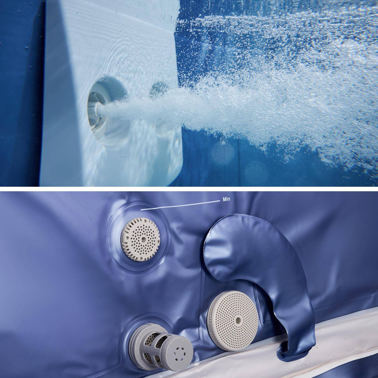 Spa rigide 6 places hydromassages, 4 coussins + 6 filtres + bâche incluse, OSLO SAPPHIRE, L 160 x P 160 x H 65 cm Photo6