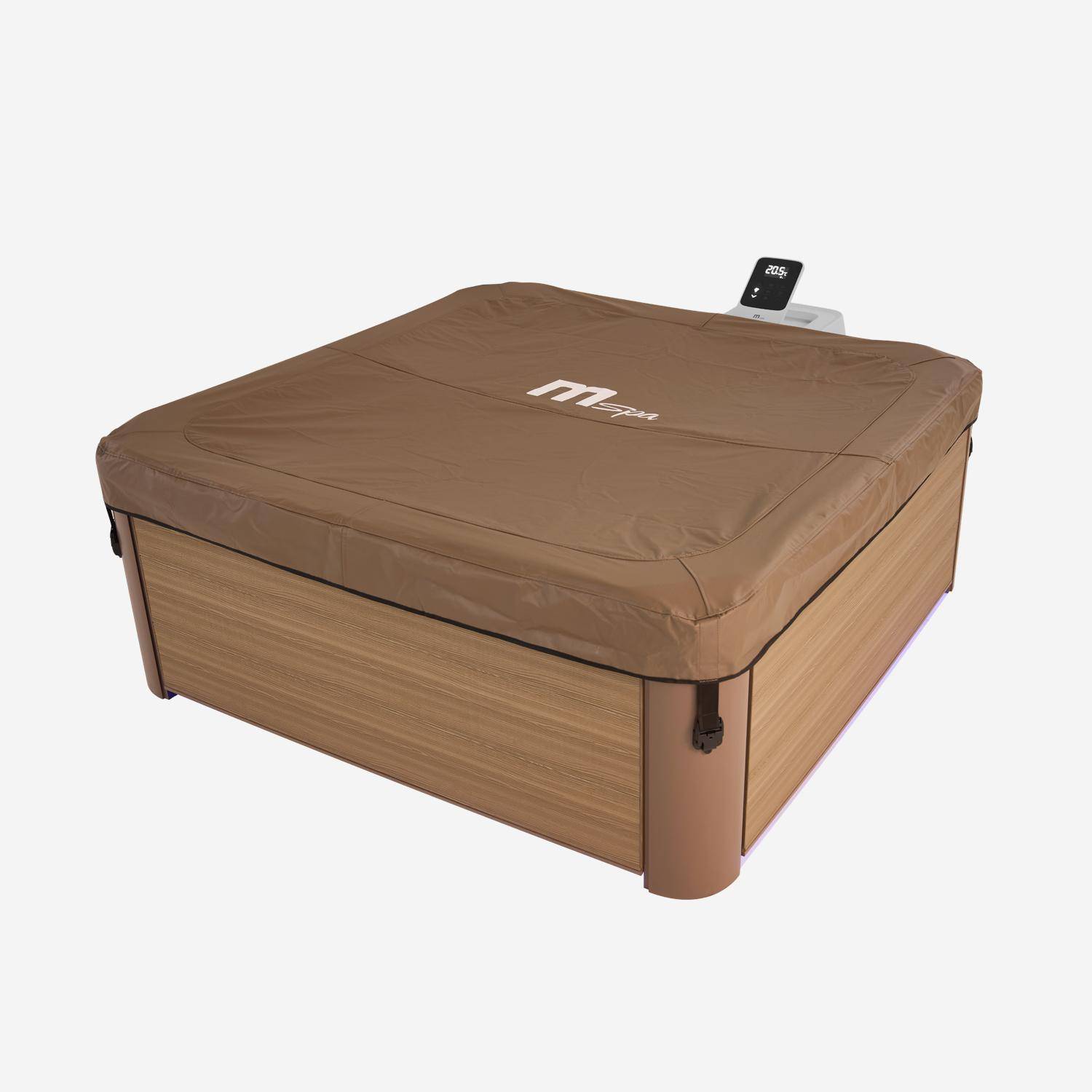 Spa rigide 6 places hydromassages, 4 coussins + 6 filtres, OSLO AMBER, beige, L 160 x P 160 x H 65 cm Photo5