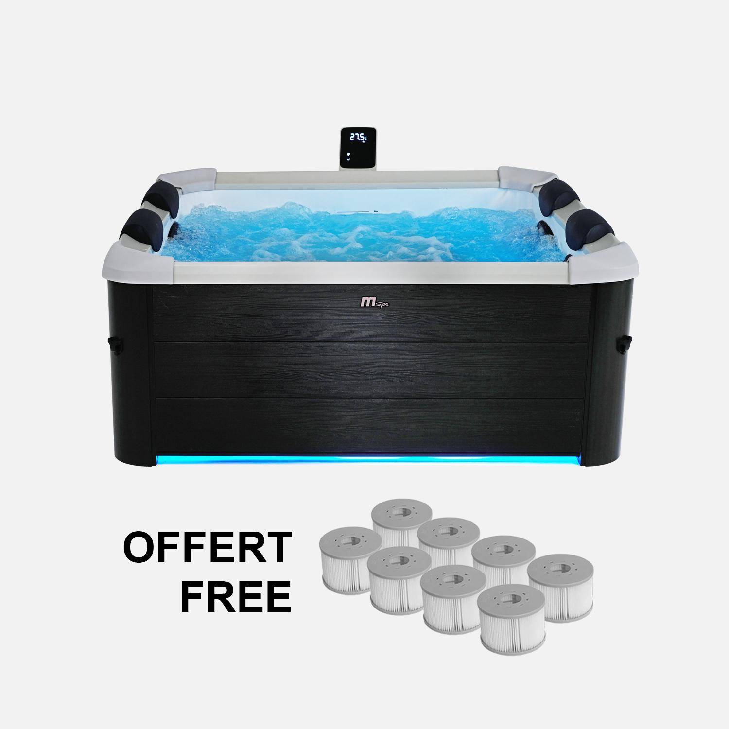 Spa rigide MSPA 6 places 4 coussins hydromassages, 8 filtres et bâche incluse 160 cm x 65 cm Photo2